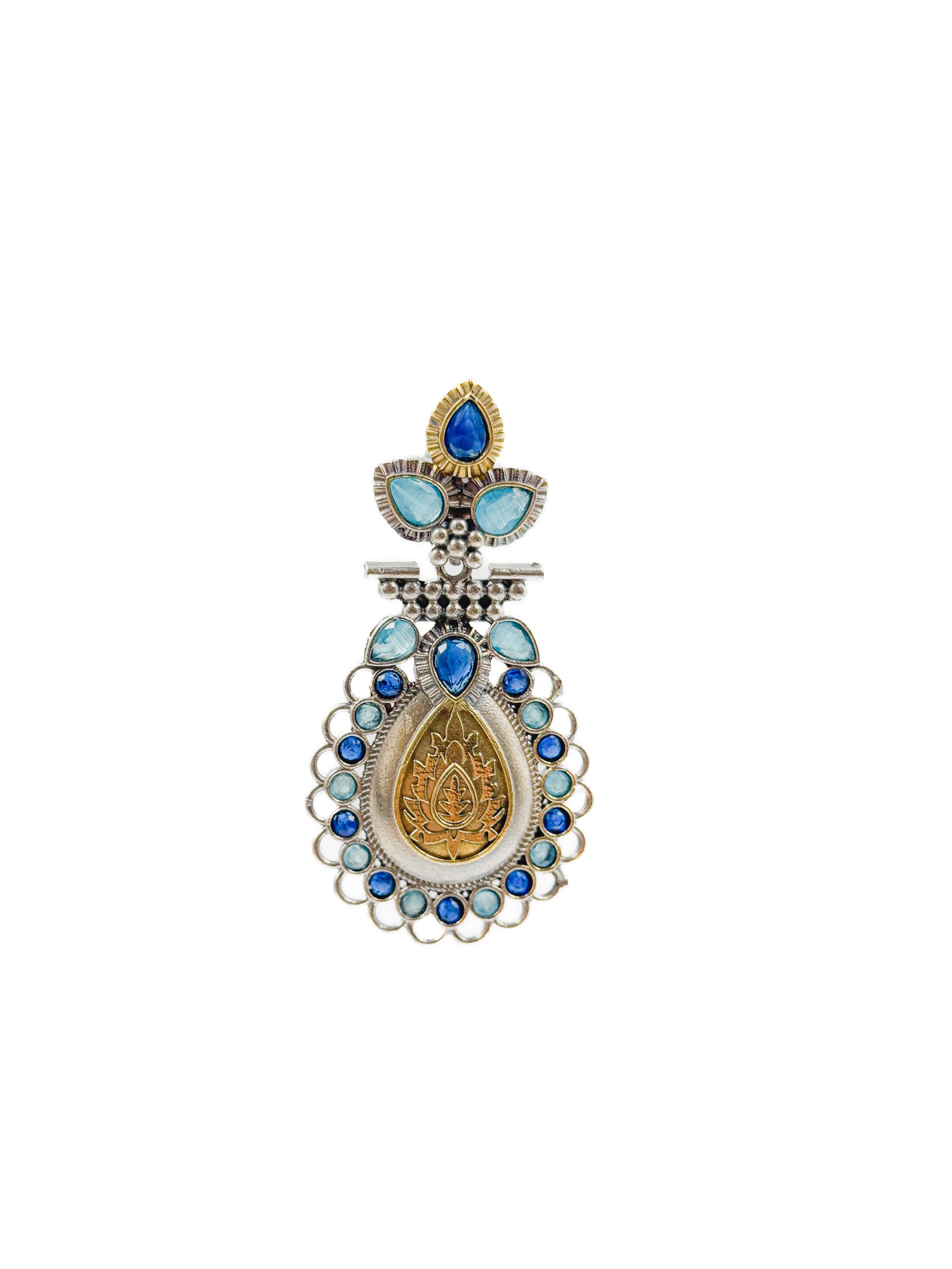 REGAL BLOOM DUALTONE STONE EARRINGS