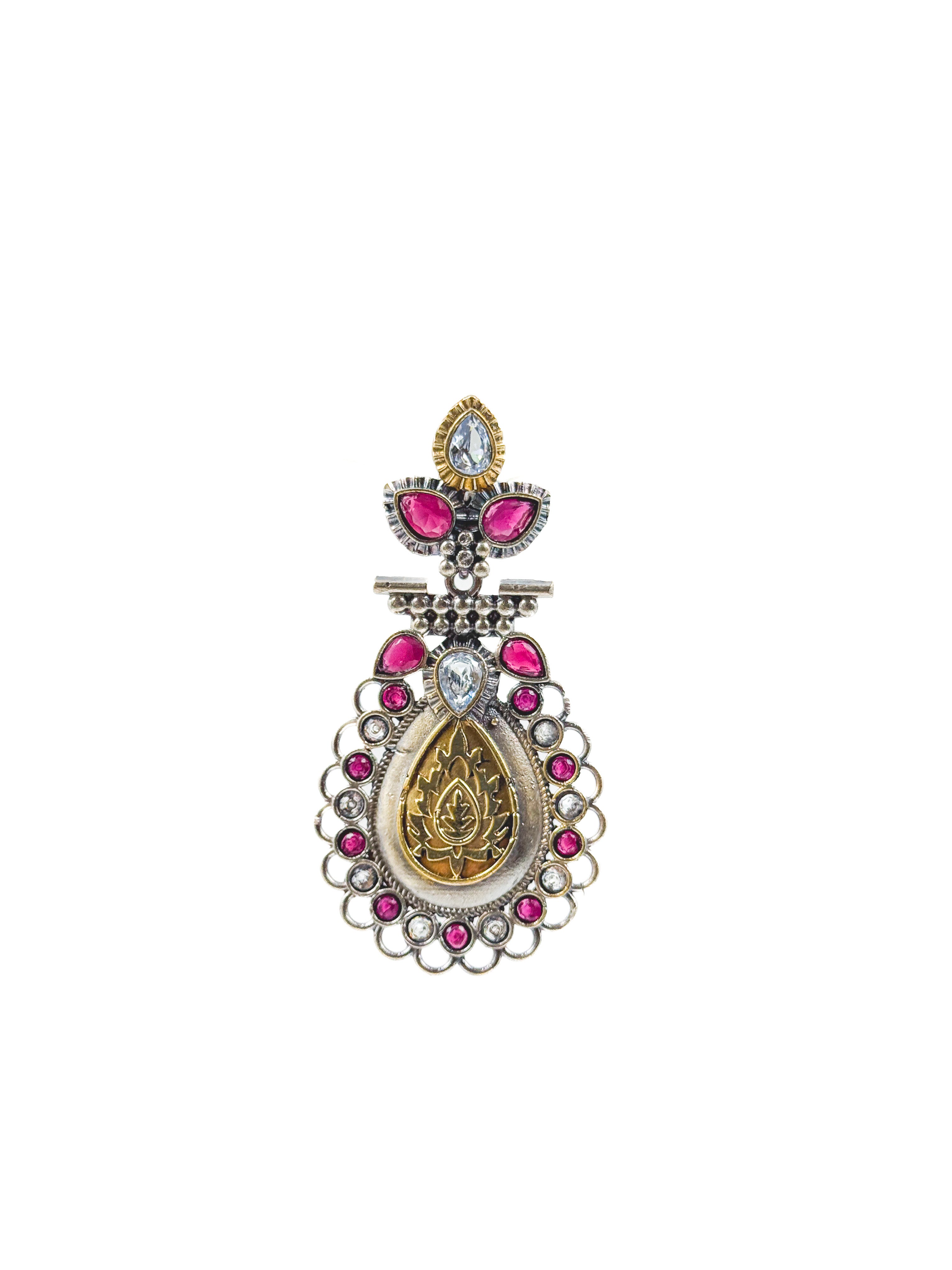 REGAL BLOOM DUALTONE STONE EARRINGS
