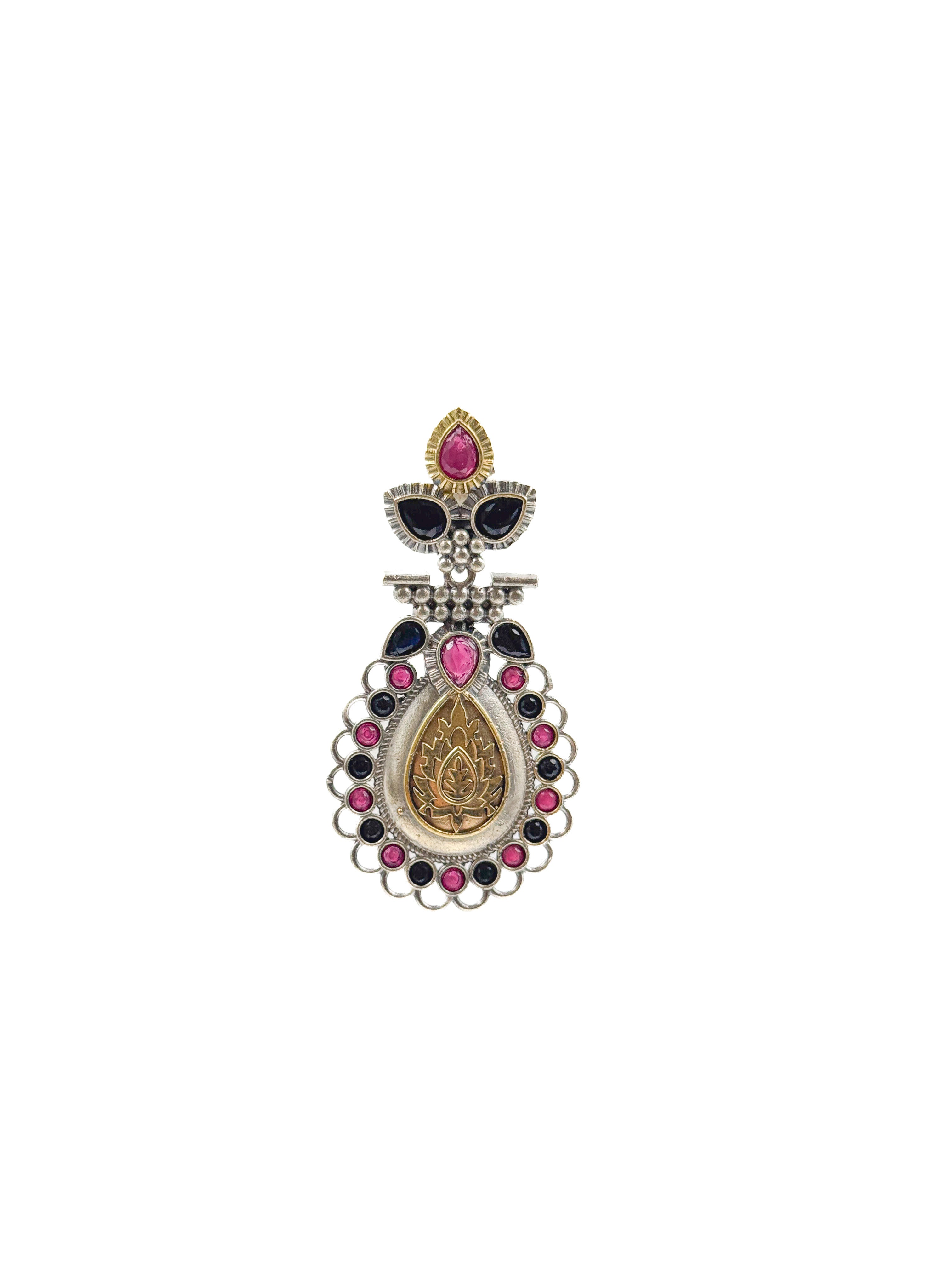 REGAL BLOOM DUALTONE STONE EARRINGS