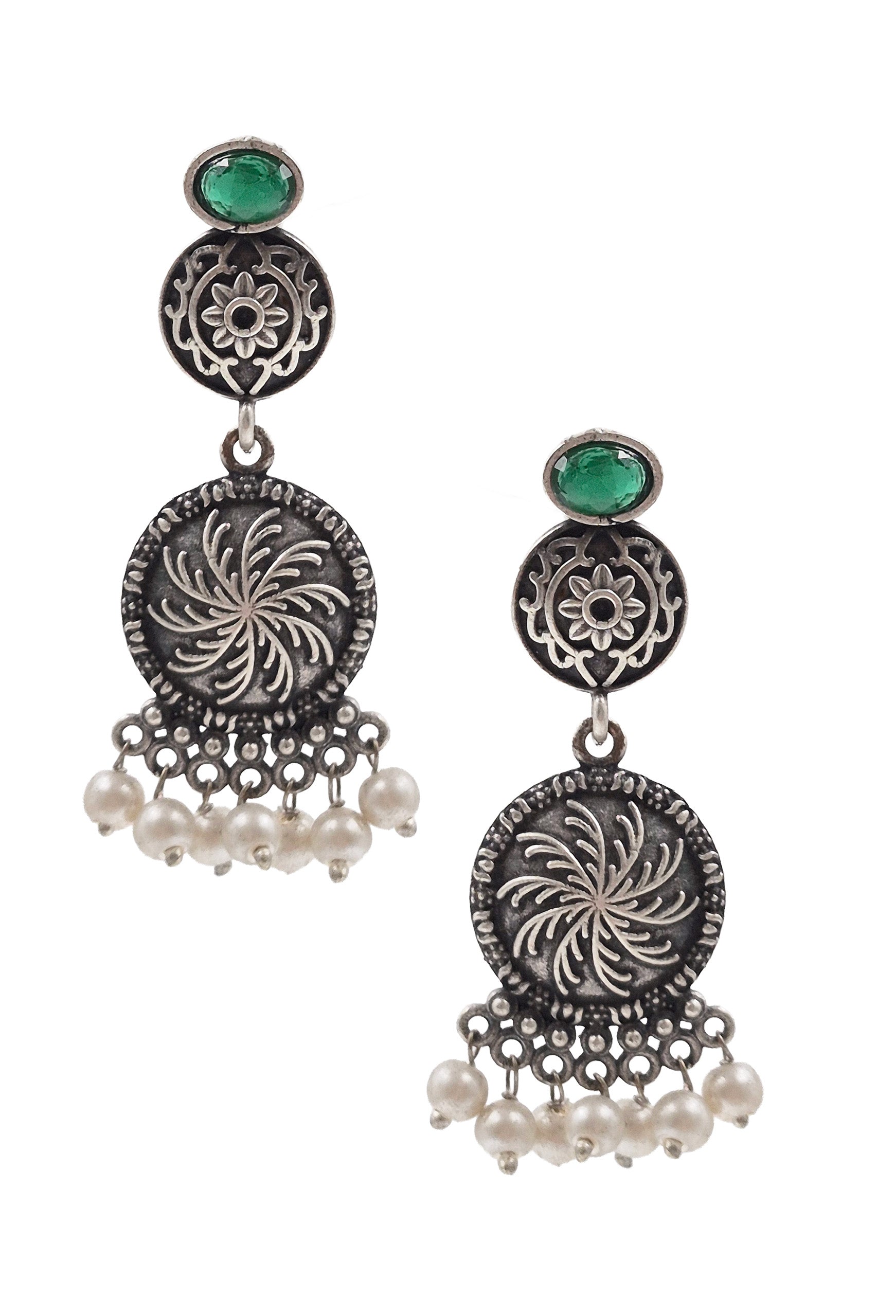AYUTI SILVER LOOKALIKE DANGLER EARRINGS