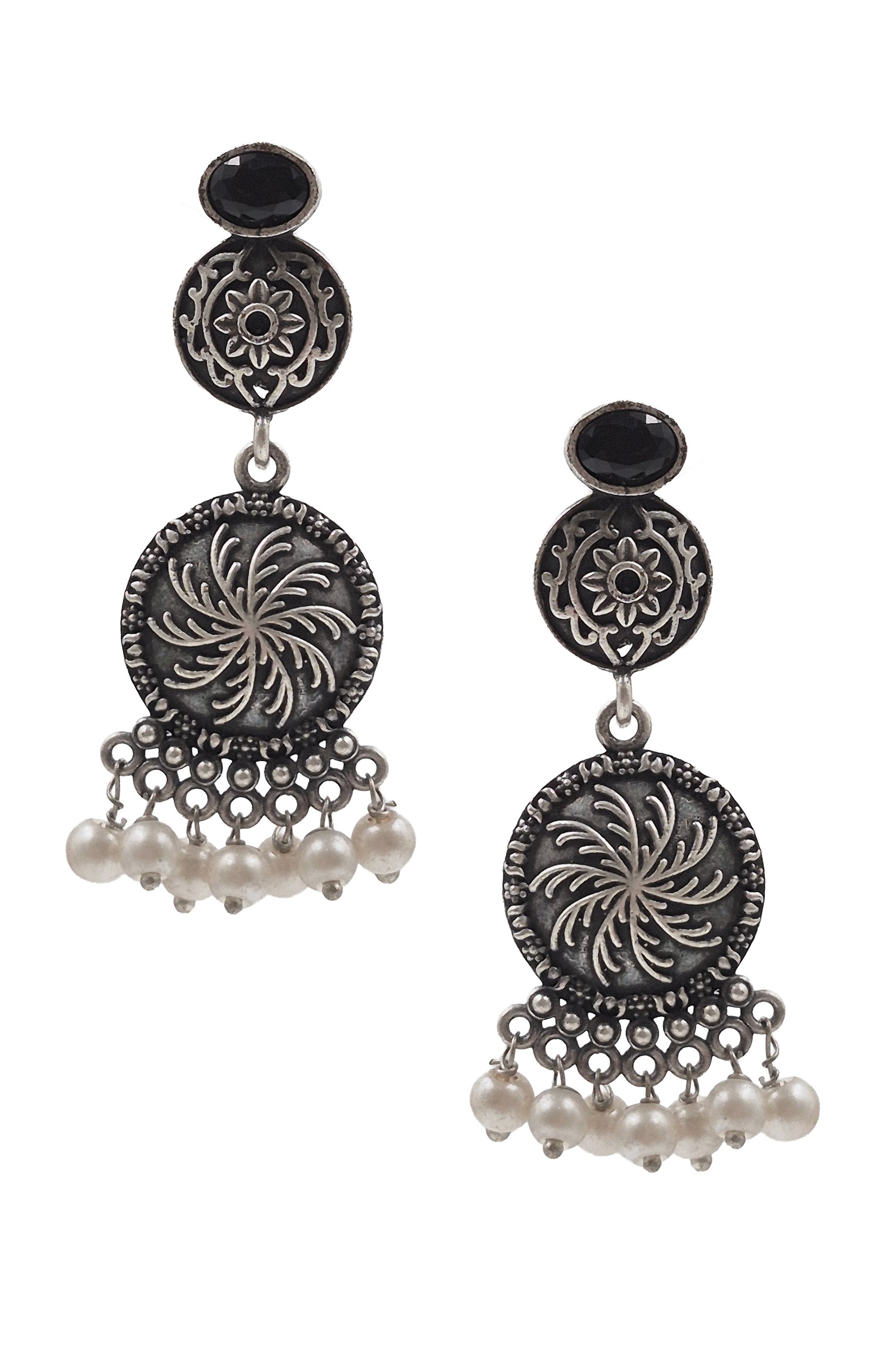 AYUTI SILVER LOOKALIKE DANGLER EARRINGS
