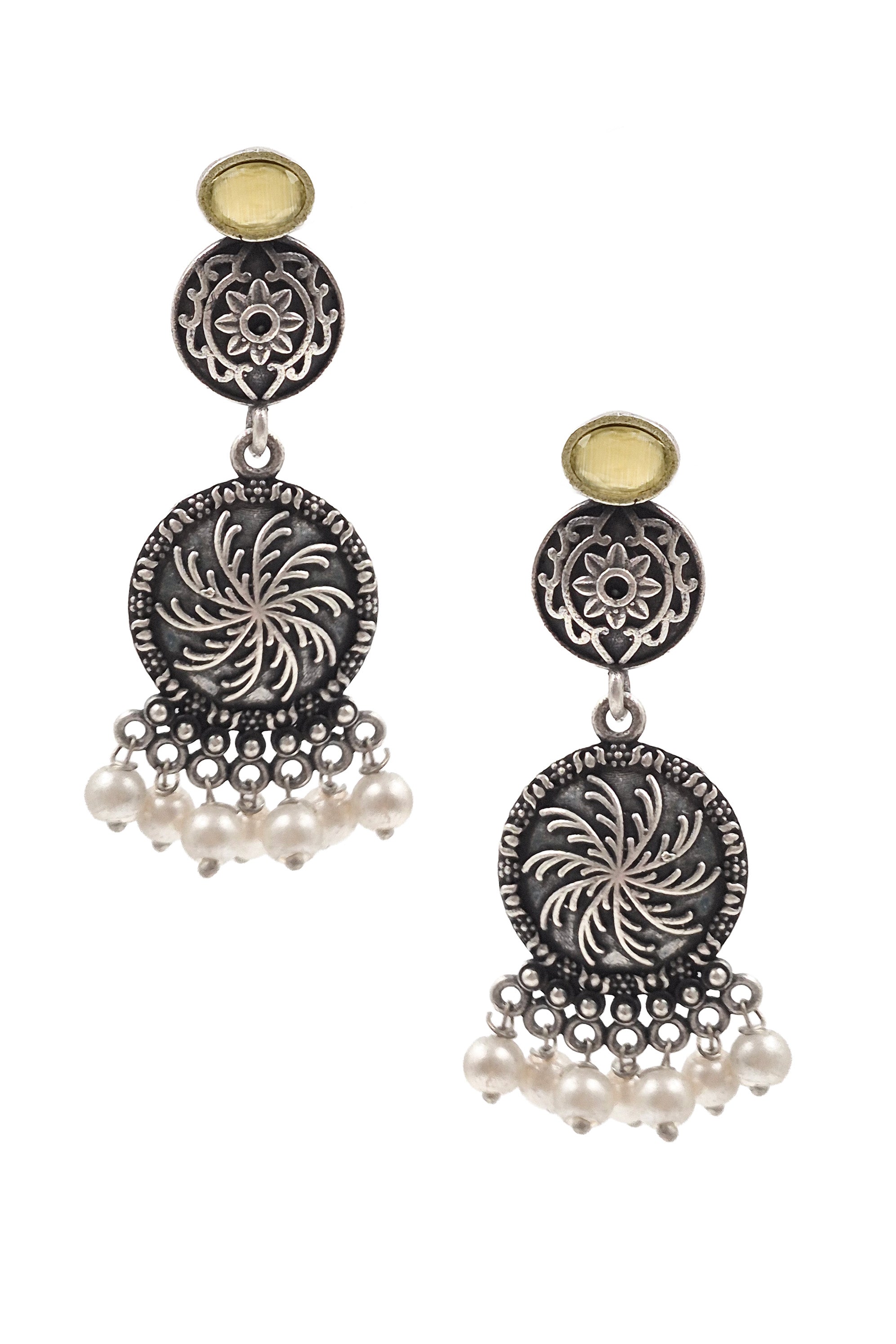 AYUTI SILVER LOOKALIKE DANGLER EARRINGS