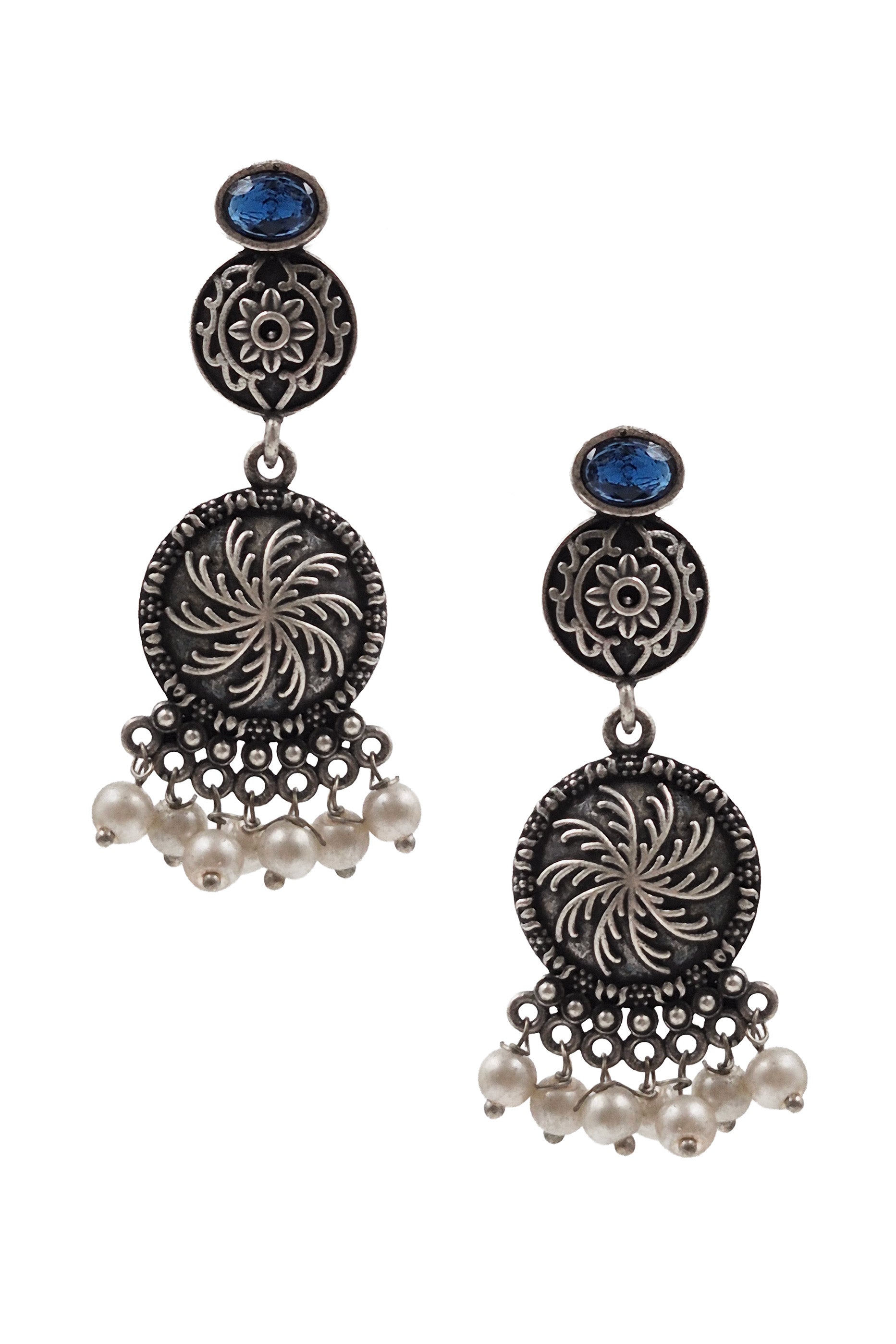AYUTI SILVER LOOKALIKE DANGLER EARRINGS