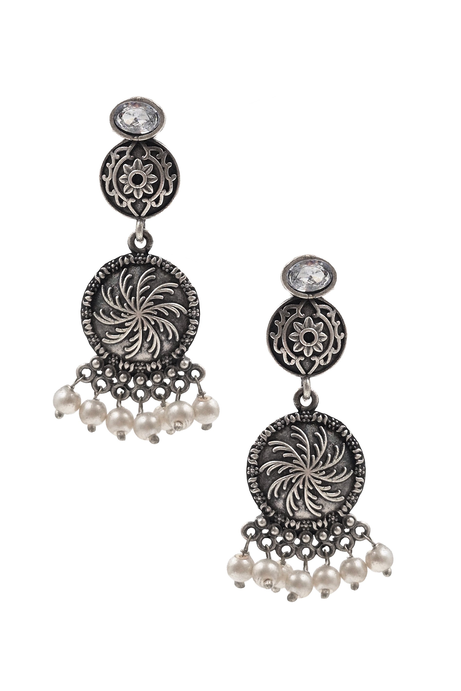 AYUTI SILVER LOOKALIKE DANGLER EARRINGS