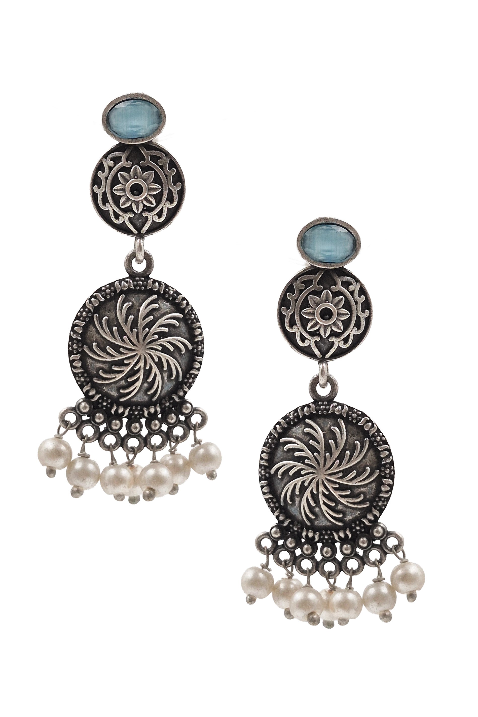 AYUTI SILVER LOOKALIKE DANGLER EARRINGS