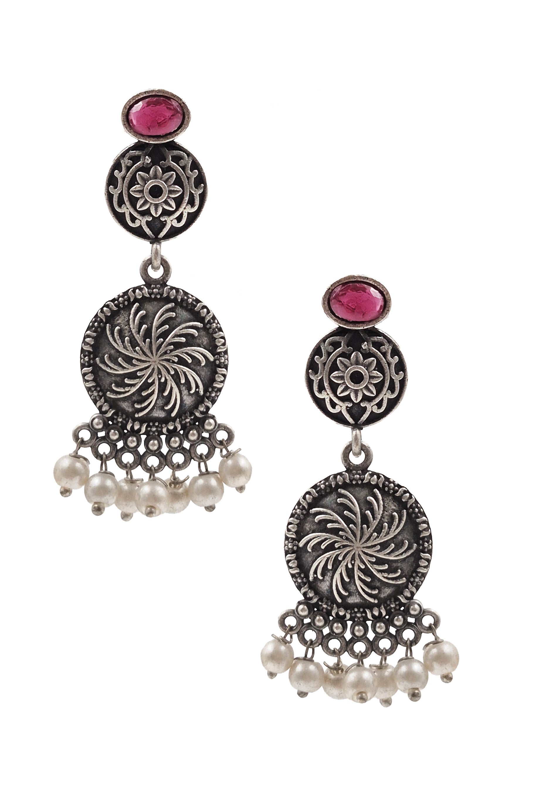 AYUTI SILVER LOOKALIKE DANGLER EARRINGS