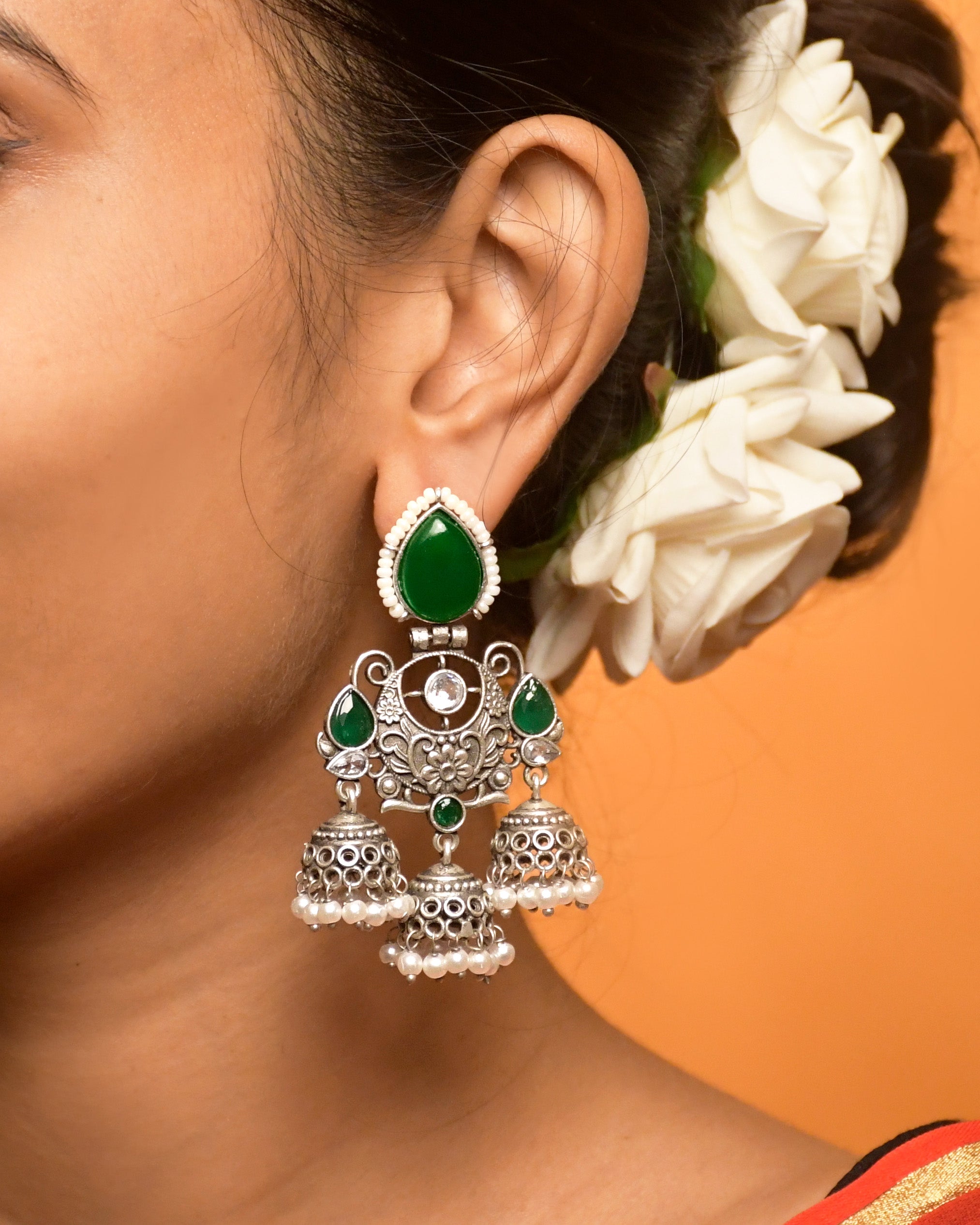 Marie Stone Jhumka Earrings