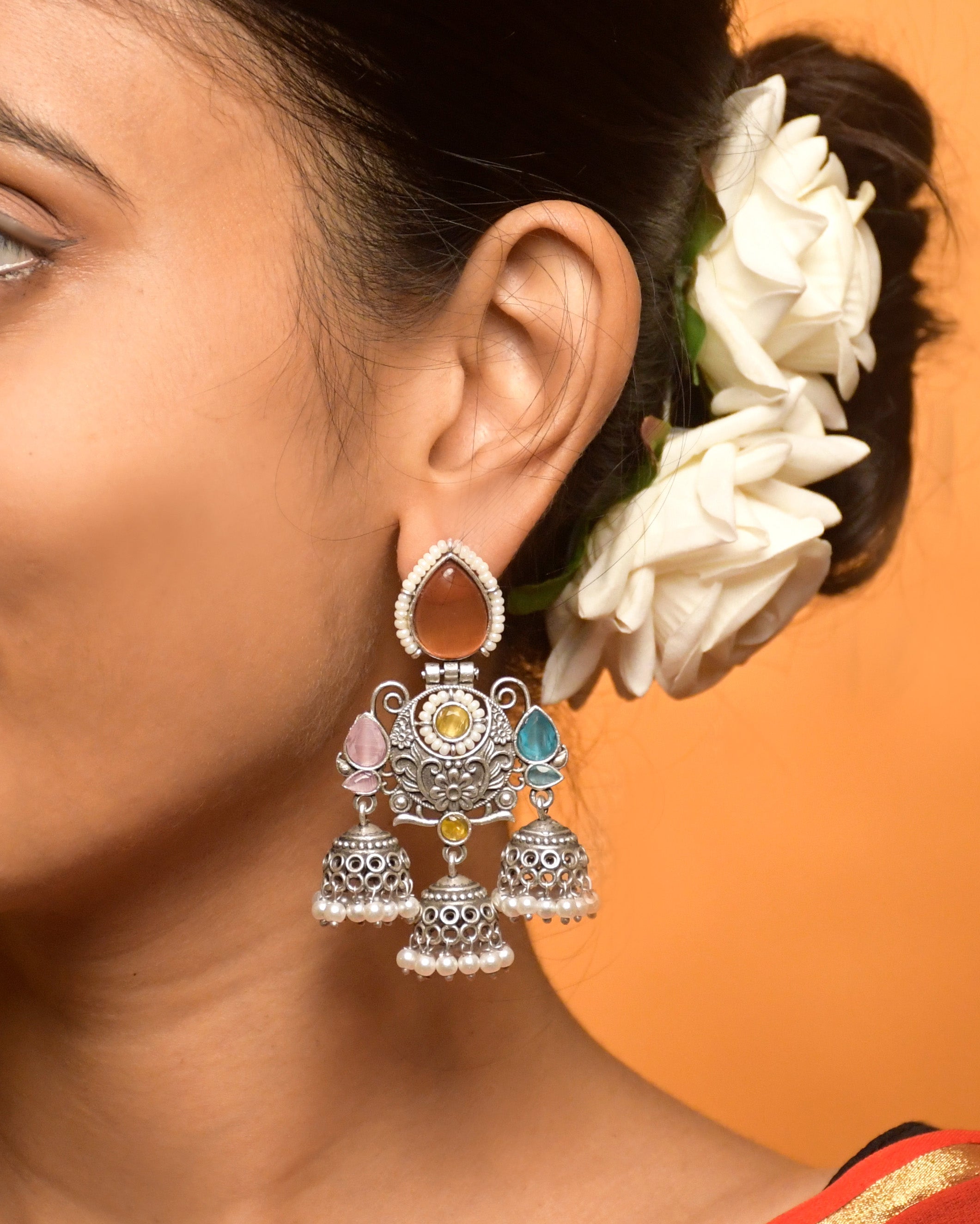 Marie Stone Jhumka Earrings