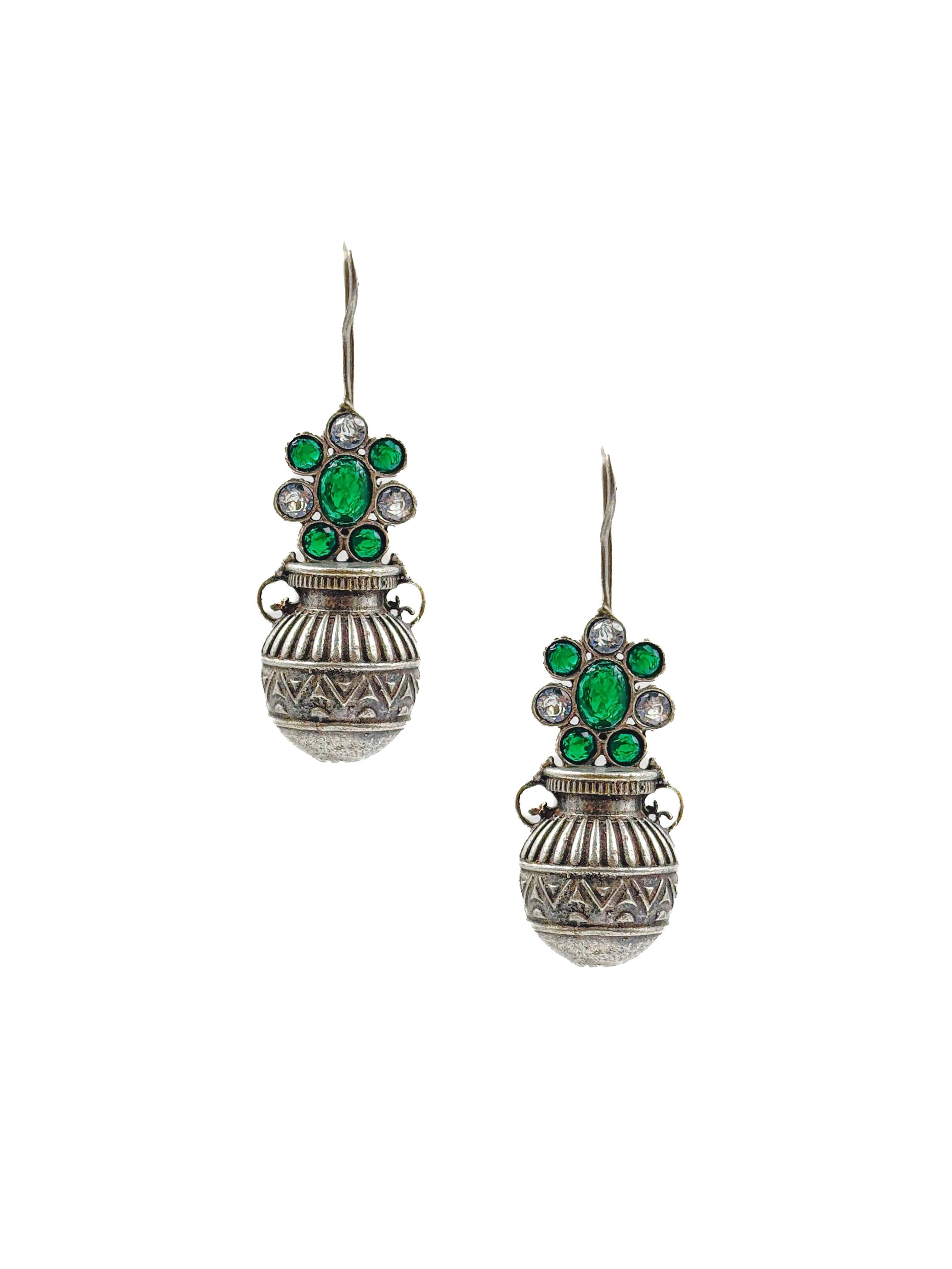 RUBY TRIBAL POT STONE EARRINGS