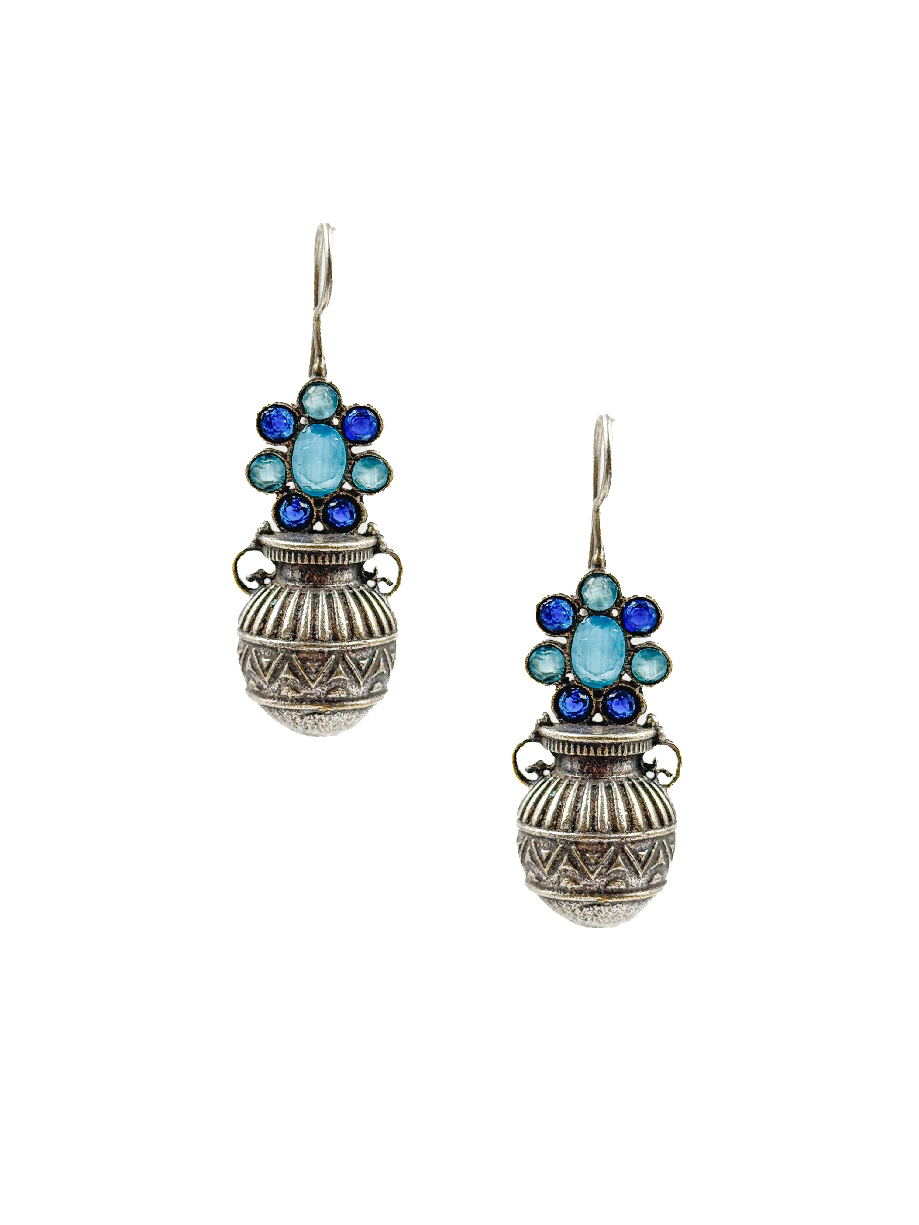 RUBY TRIBAL POT STONE EARRINGS