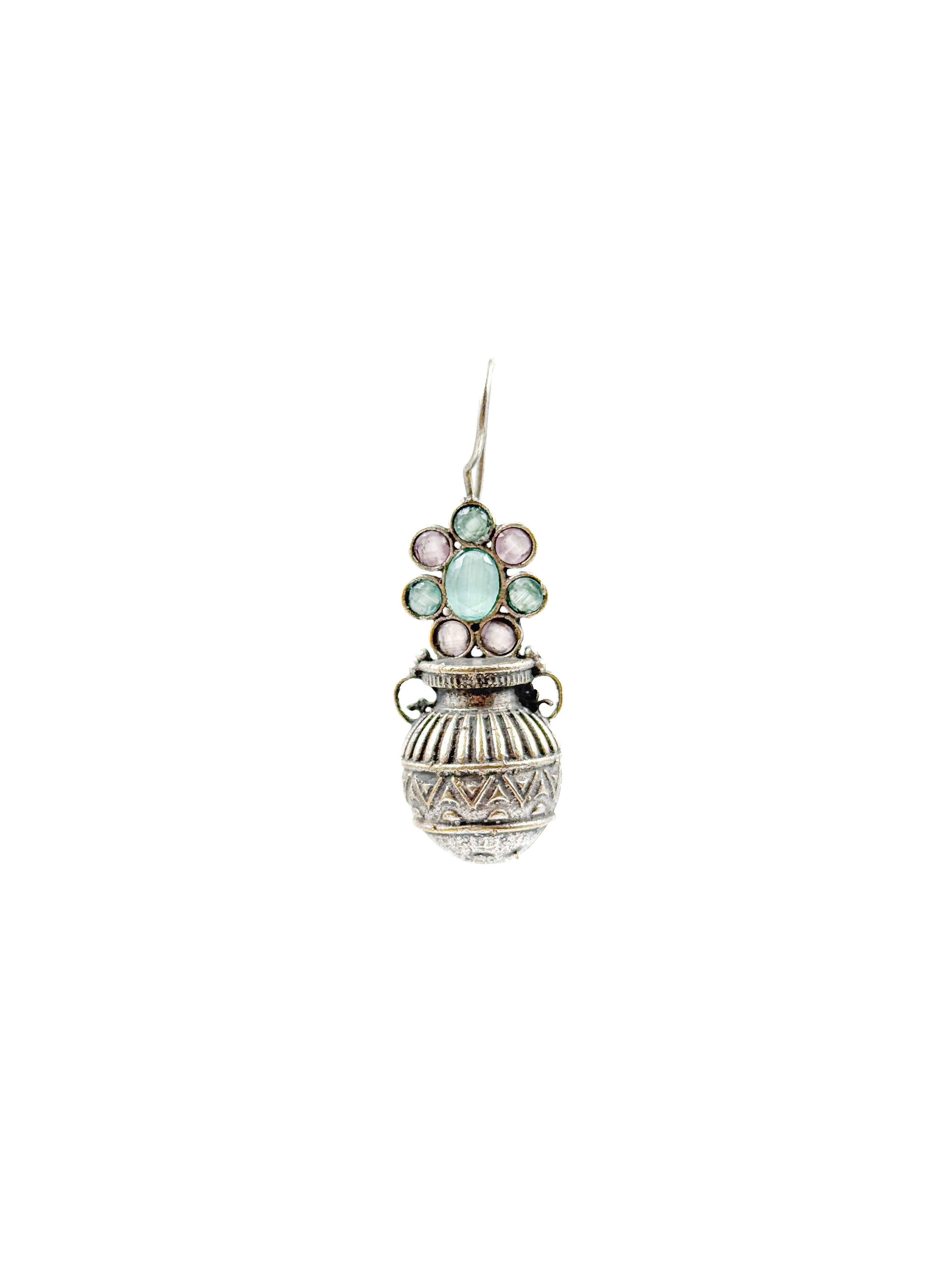 RUBY TRIBAL POT STONE EARRINGS
