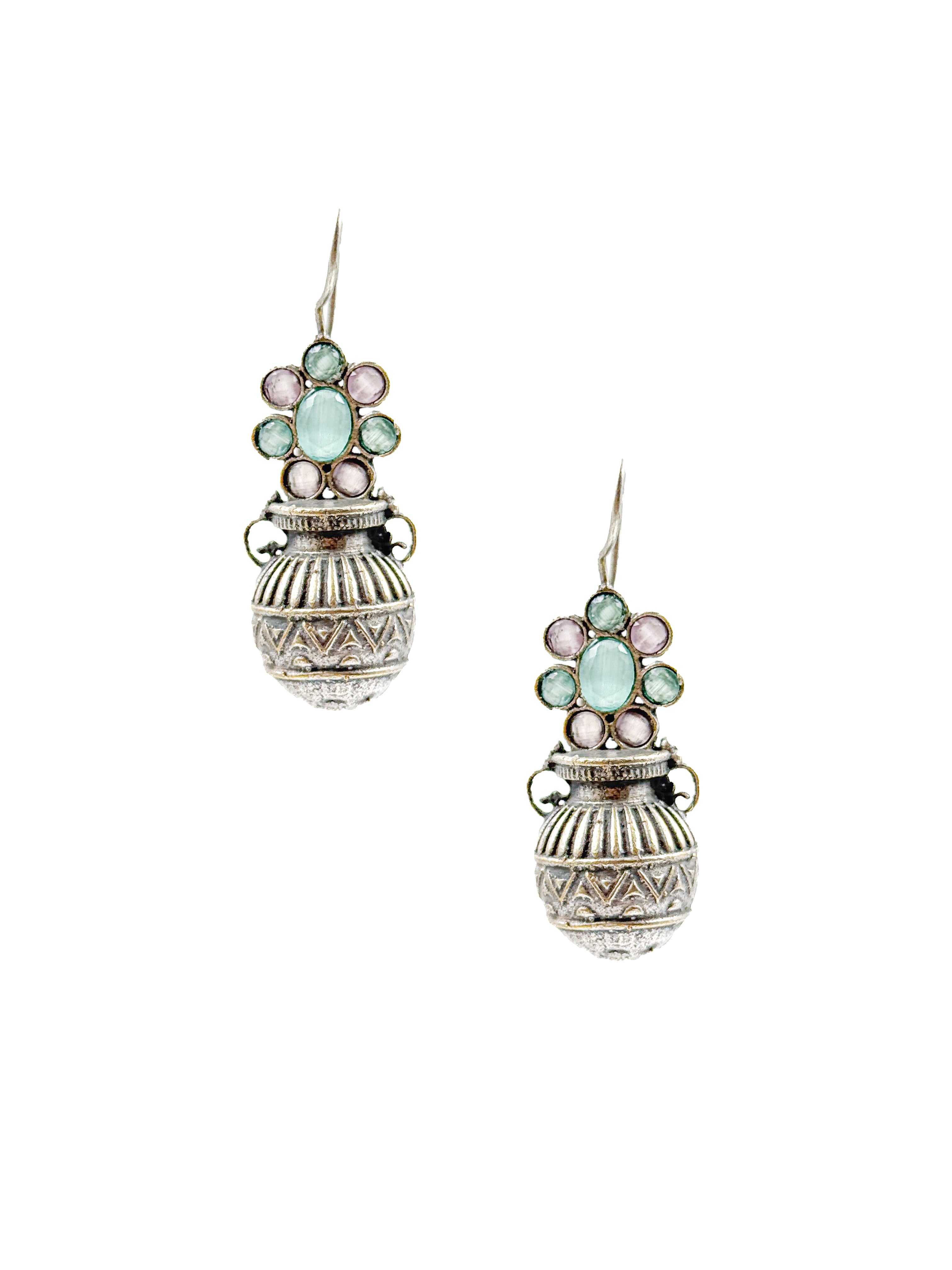 RUBY TRIBAL POT STONE EARRINGS