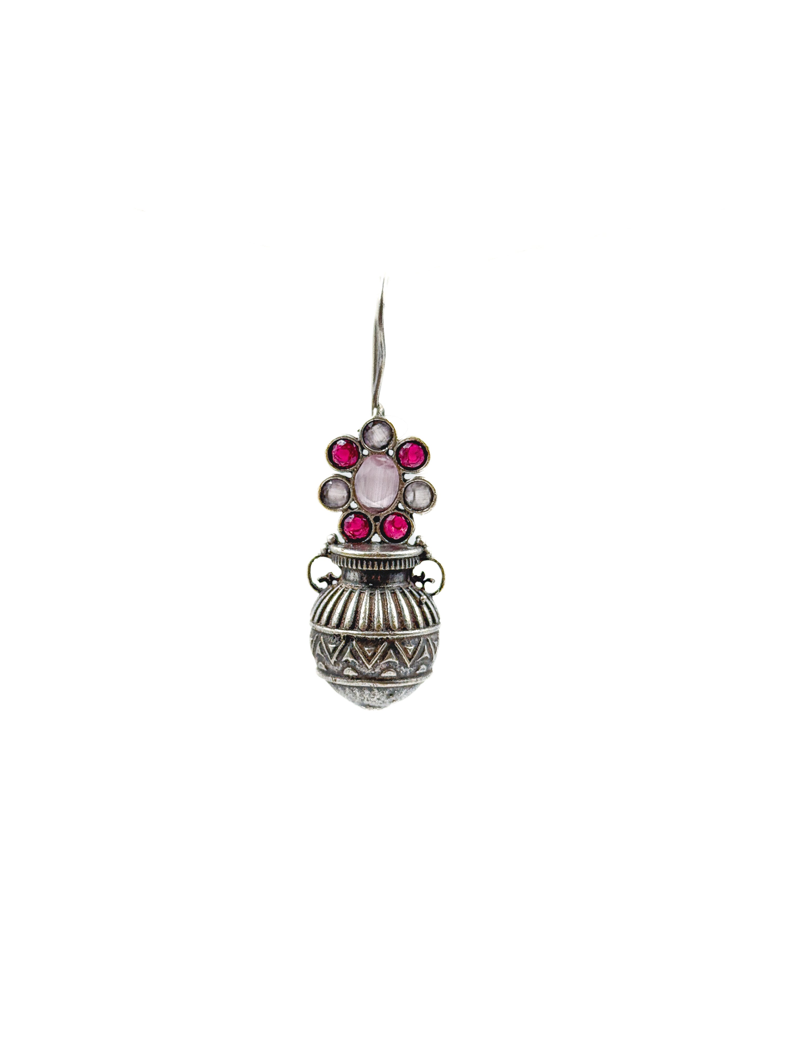 RUBY TRIBAL POT STONE EARRINGS