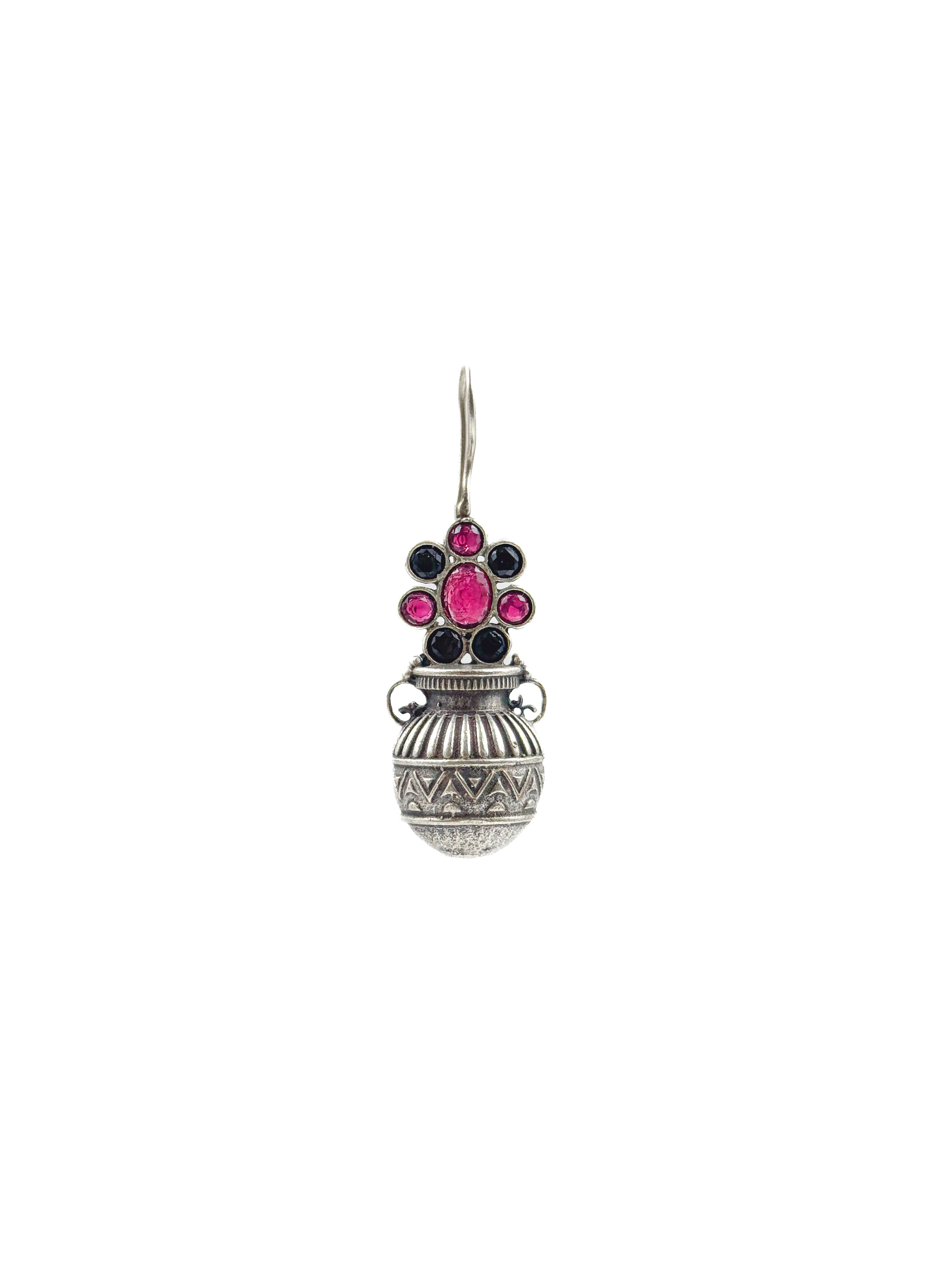 RUBY TRIBAL POT STONE EARRINGS