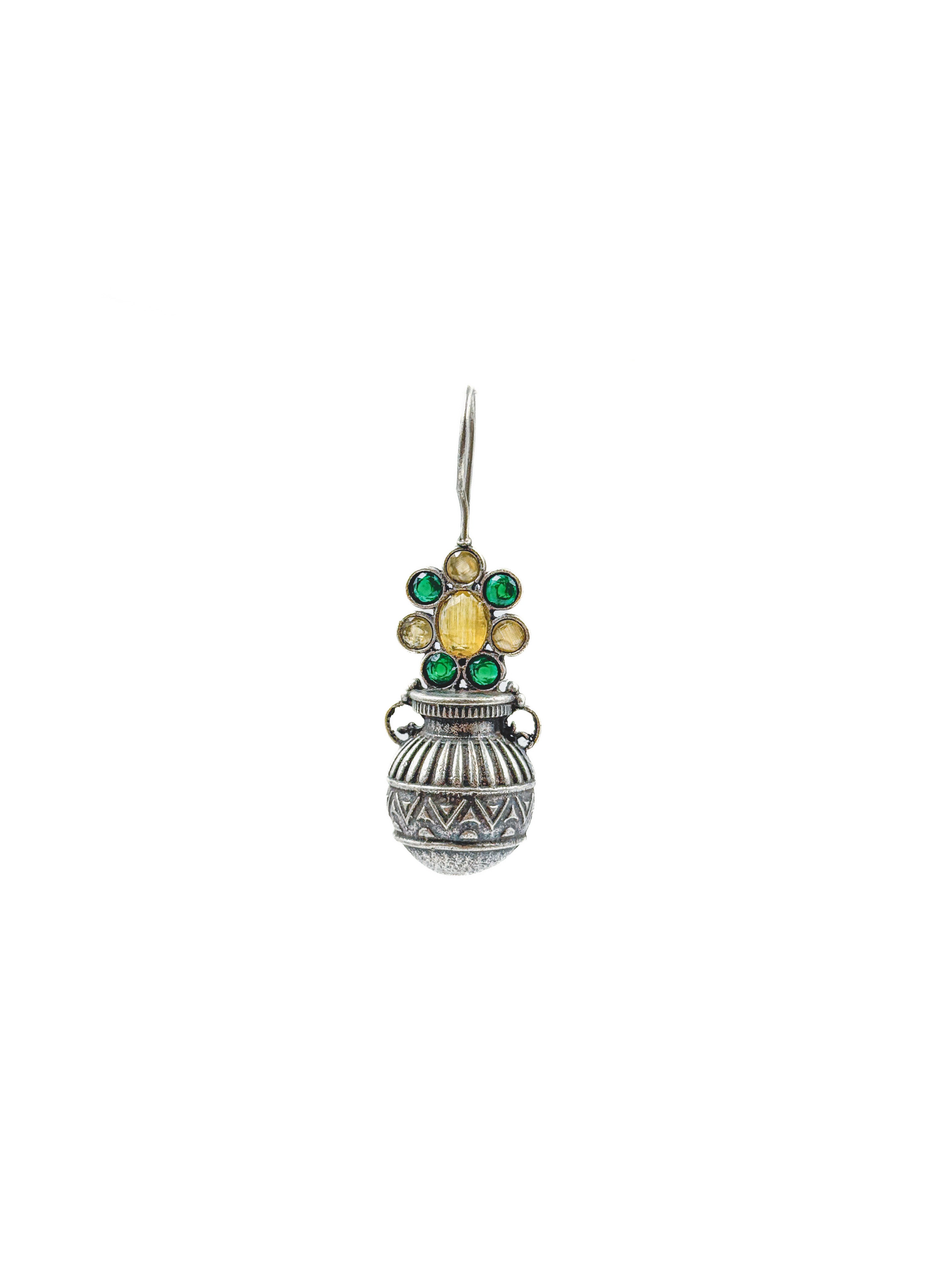 RUBY TRIBAL POT STONE EARRINGS