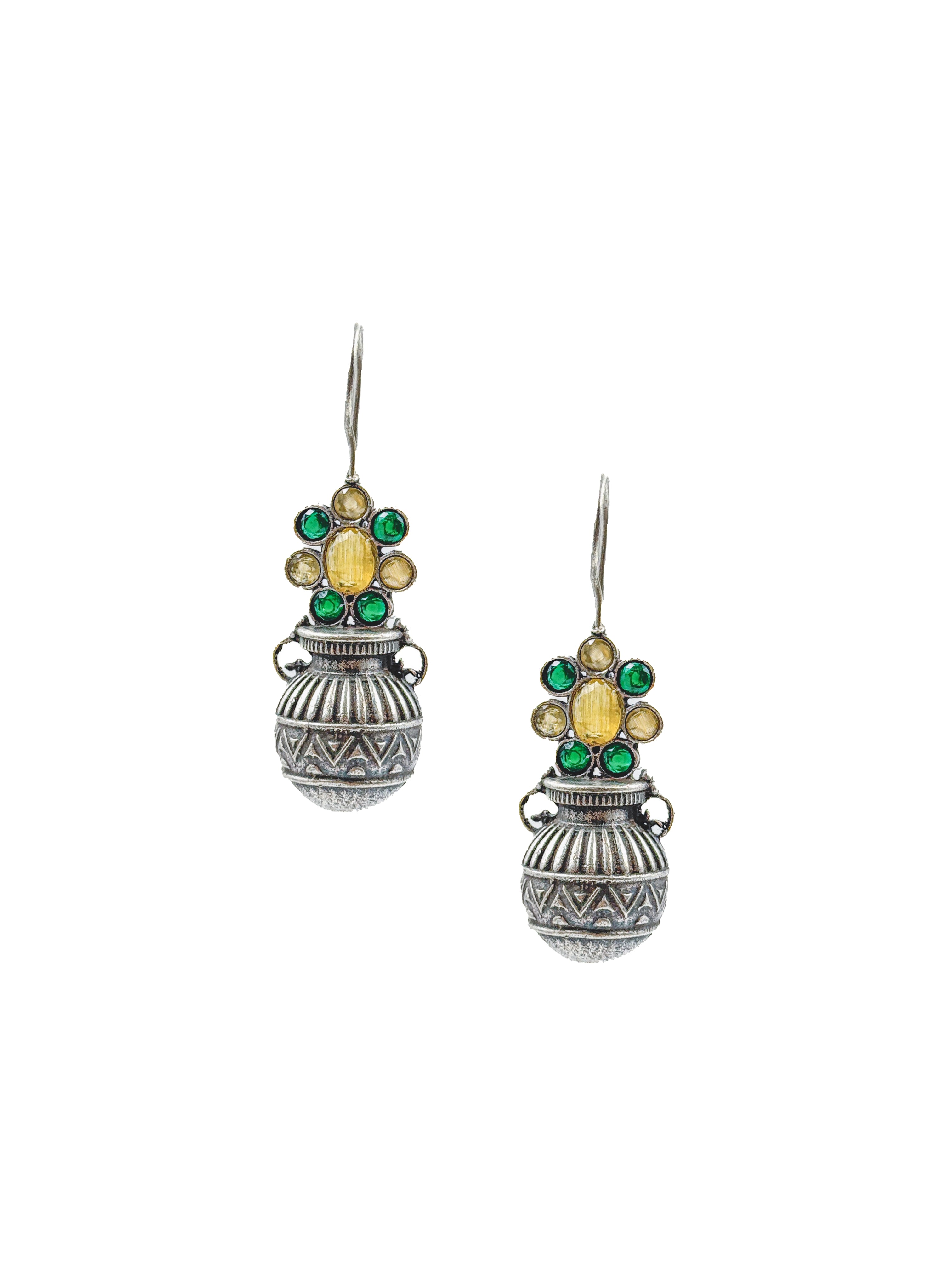 RUBY TRIBAL POT STONE EARRINGS