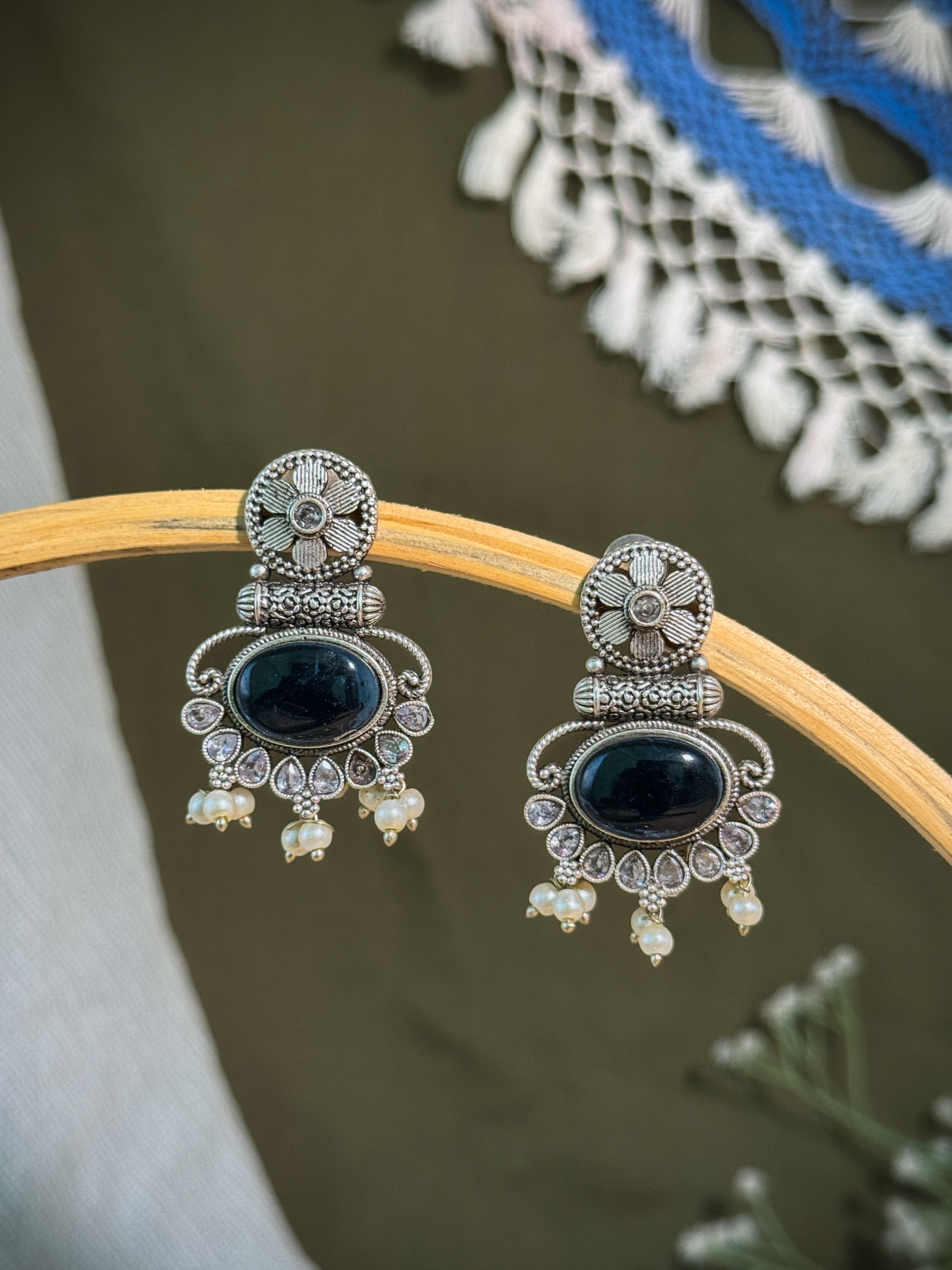 PRISHA ETHNIC STONE EARRINGS