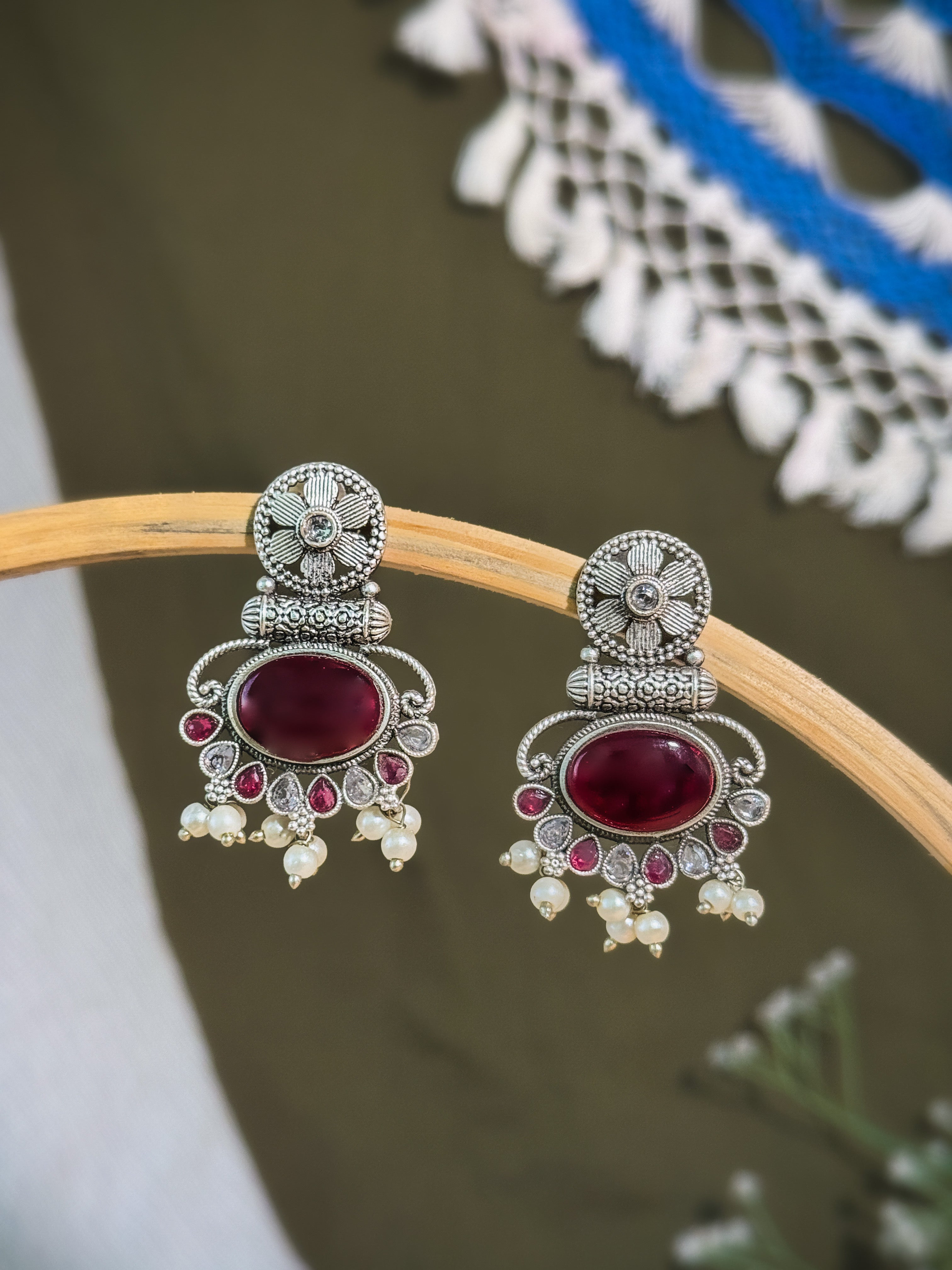 PRISHA ETHNIC STONE EARRINGS