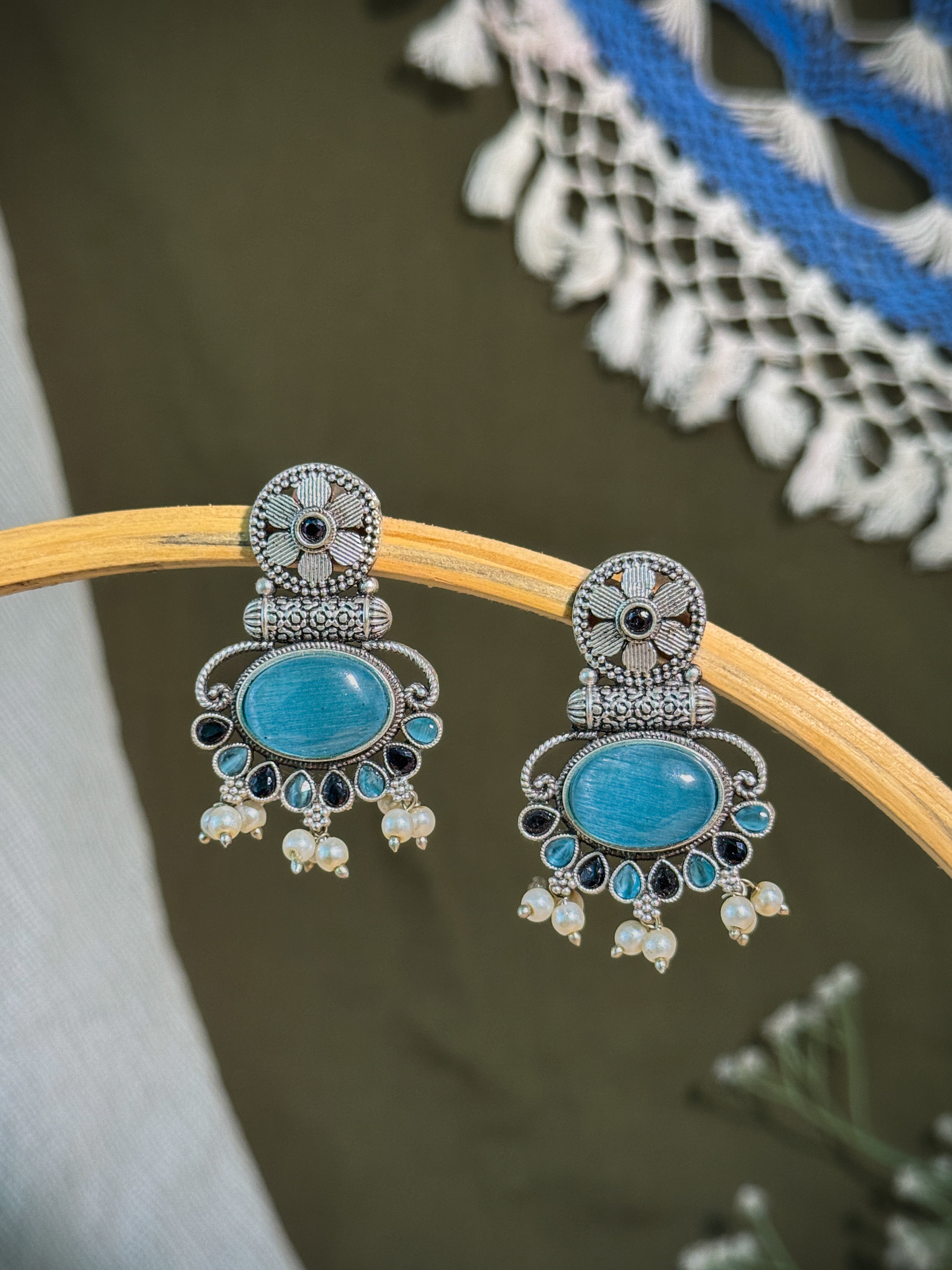 PRISHA ETHNIC STONE EARRINGS