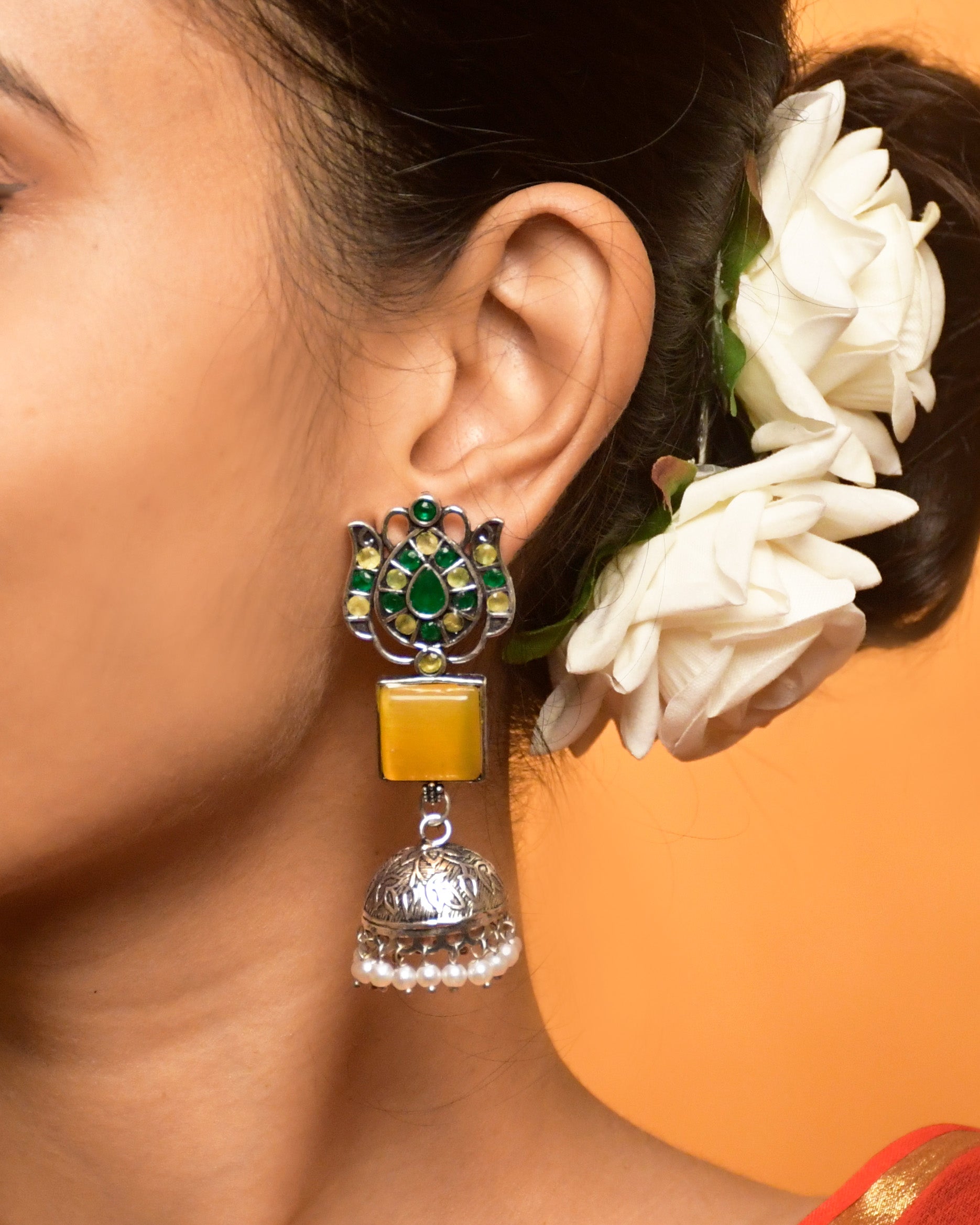 Aanya Stone Jhumka Earrings
