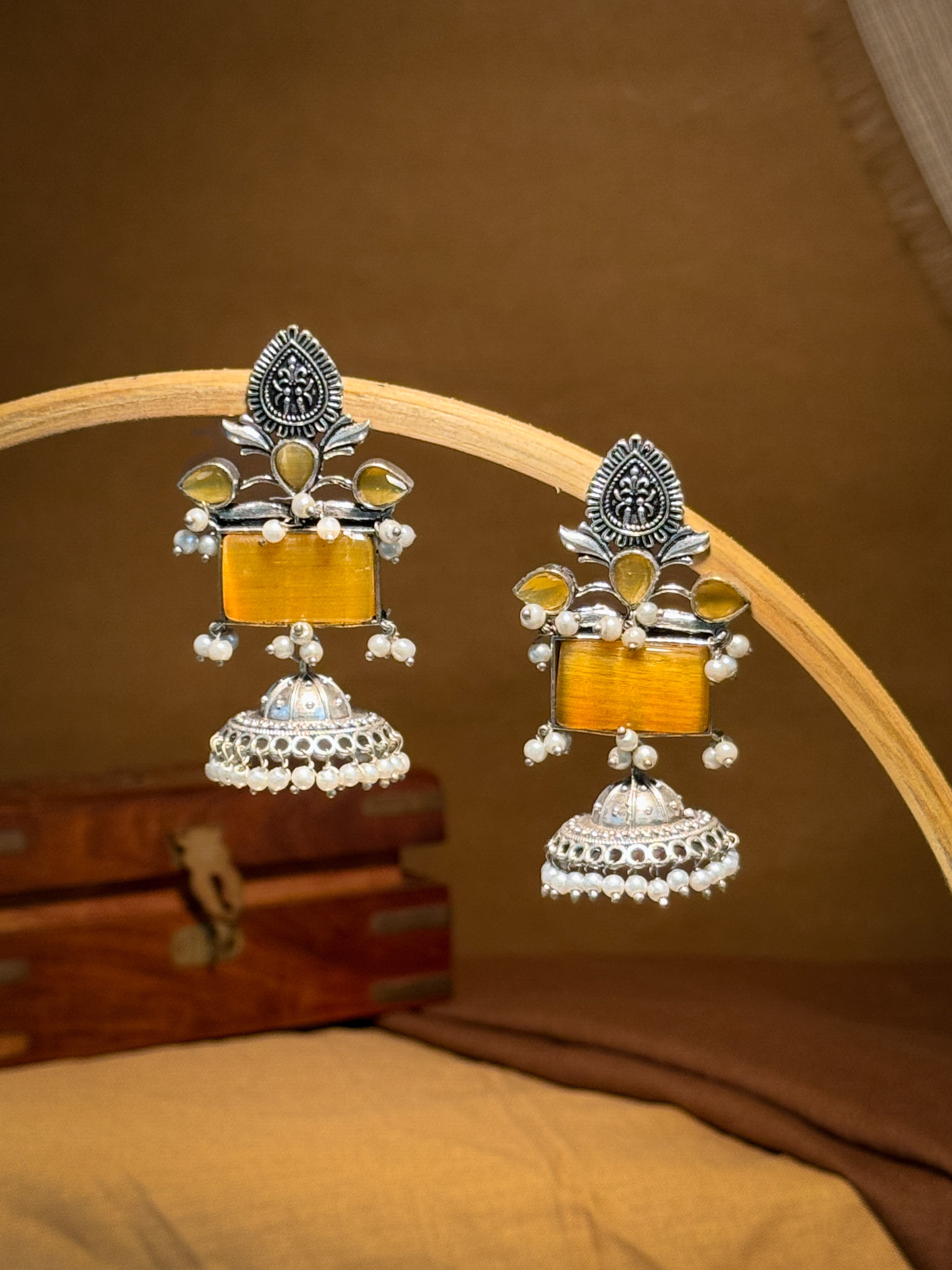 Noor Stone Jhumka Earrings