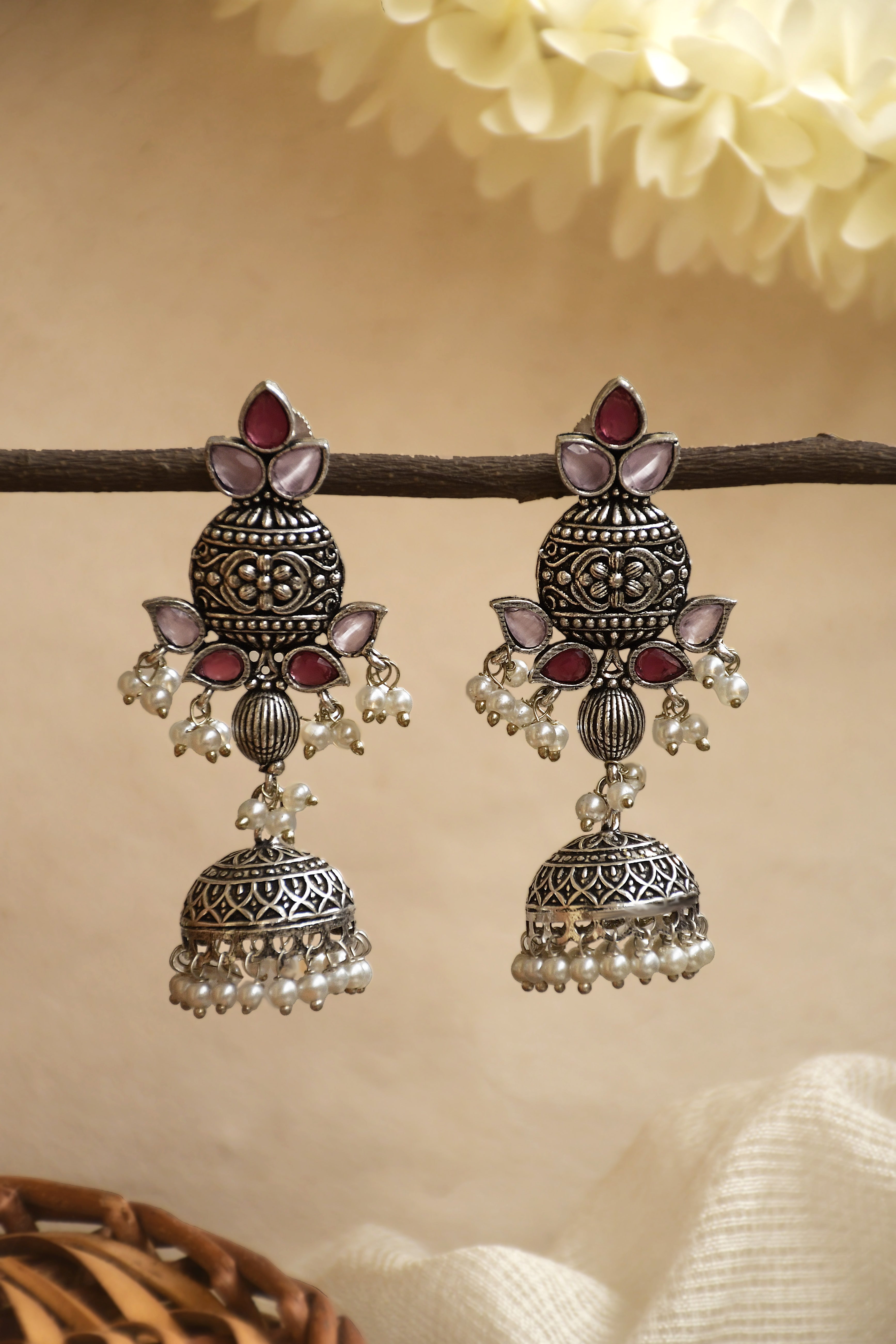 PRIYA OXIDISED JHUMKA EARRINGS