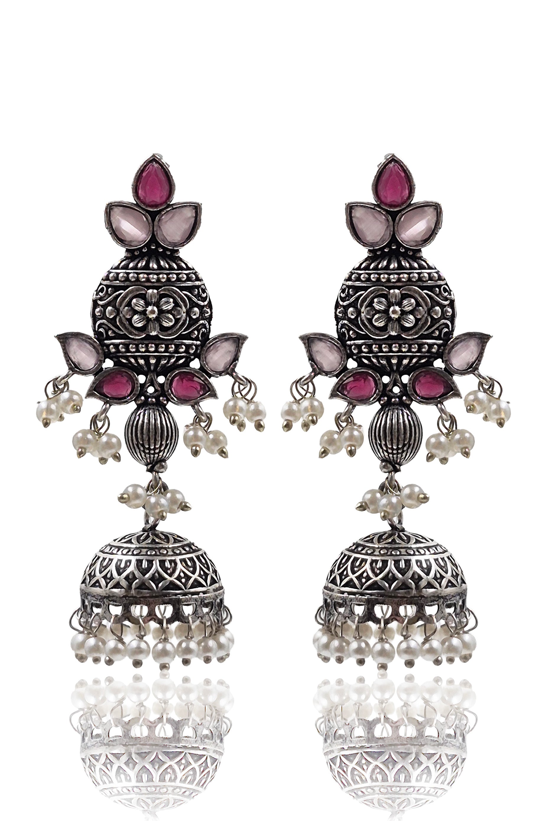 Priya Oxidised Jhumka Earrings
