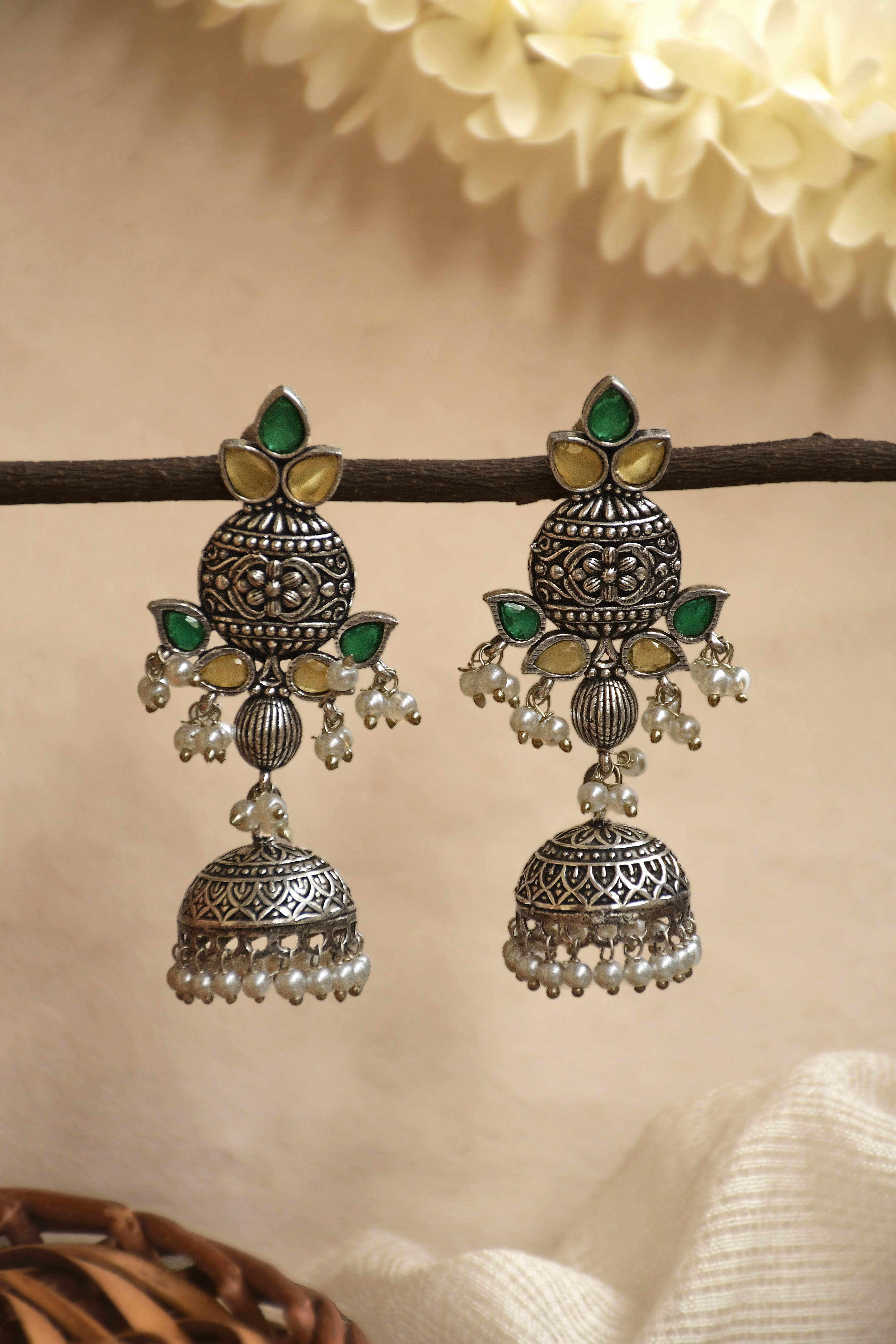 PRIYA OXIDISED JHUMKA EARRINGS