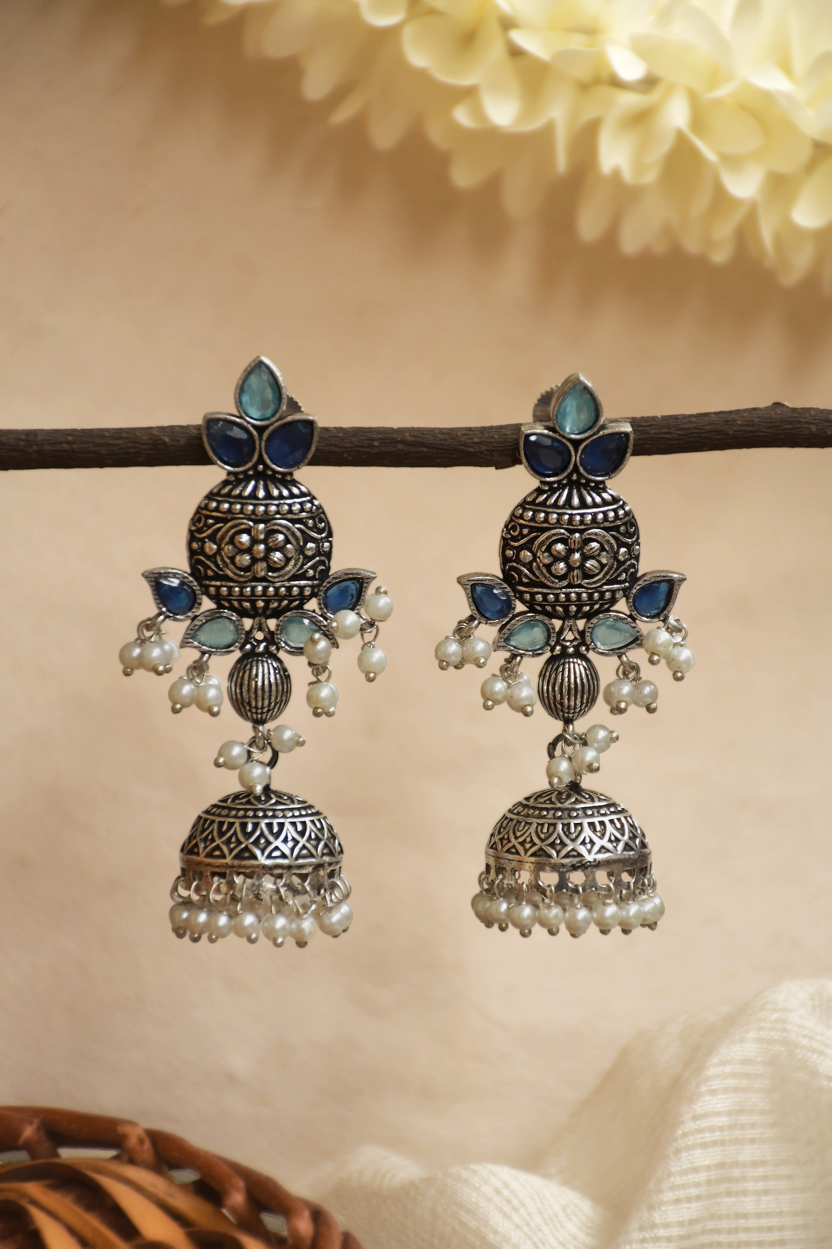 PRIYA OXIDISED JHUMKA EARRINGS
