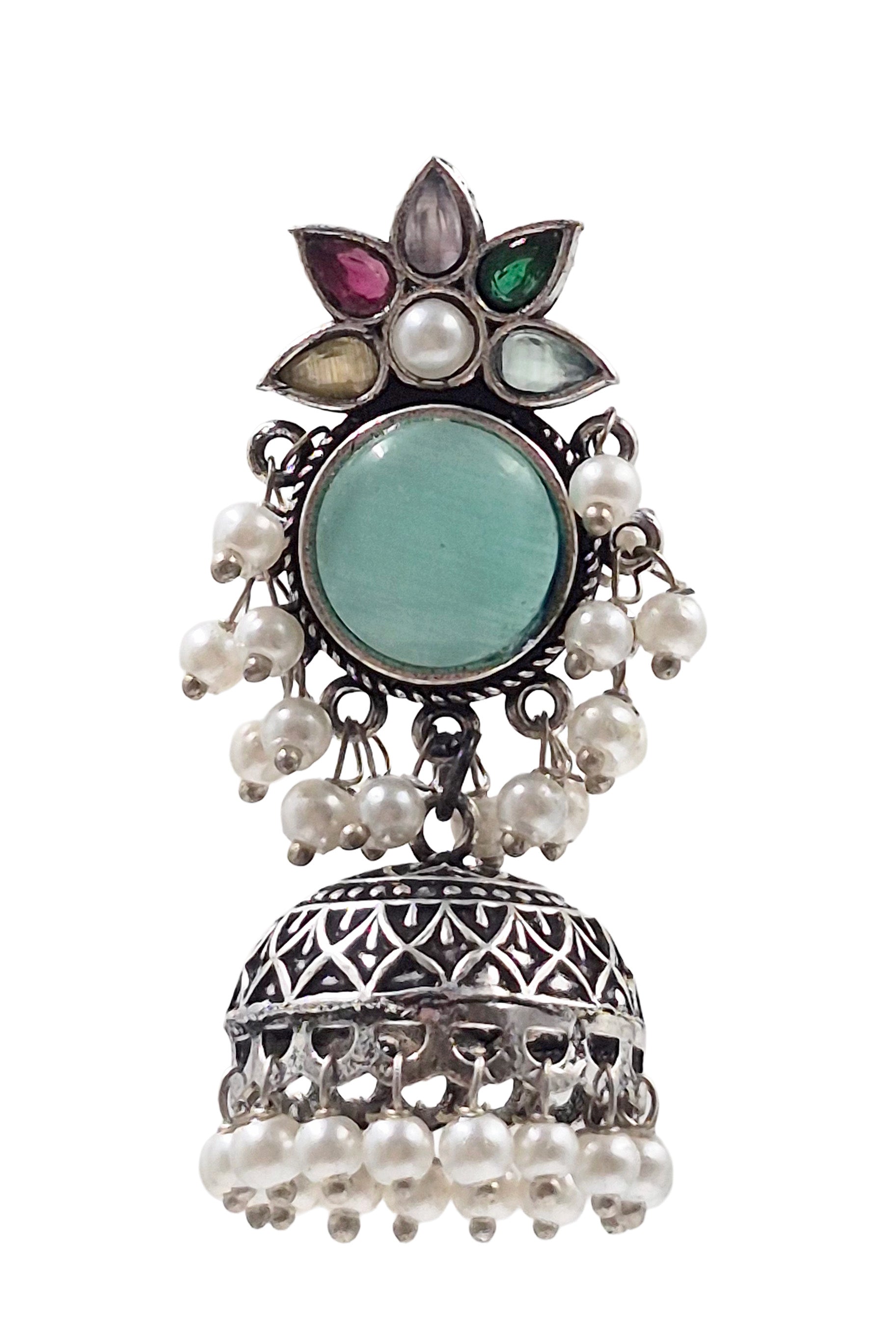 ALISHA OXIDISED JHUMKA EARRINGS
