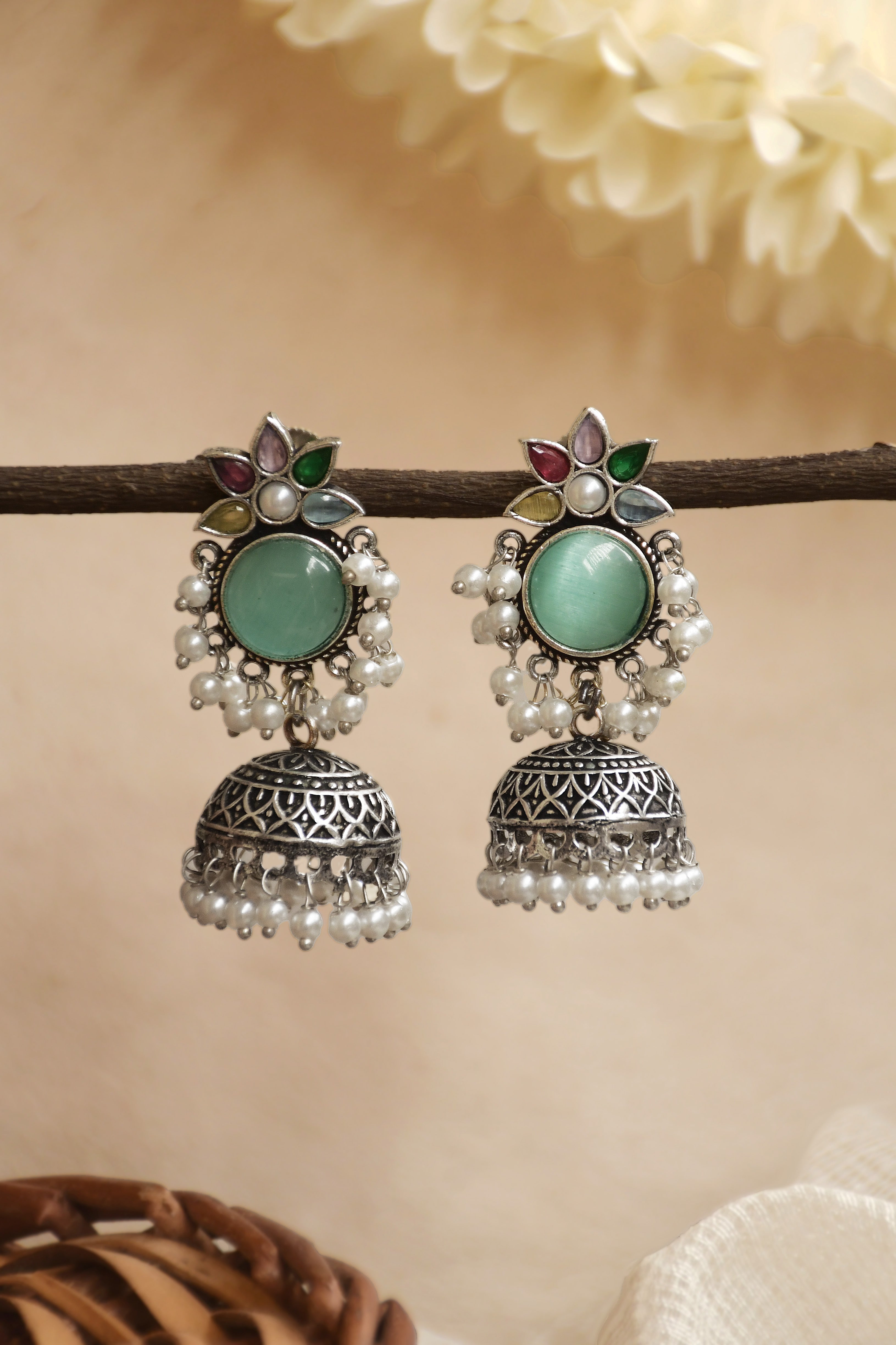 ALISHA OXIDISED JHUMKA EARRINGS