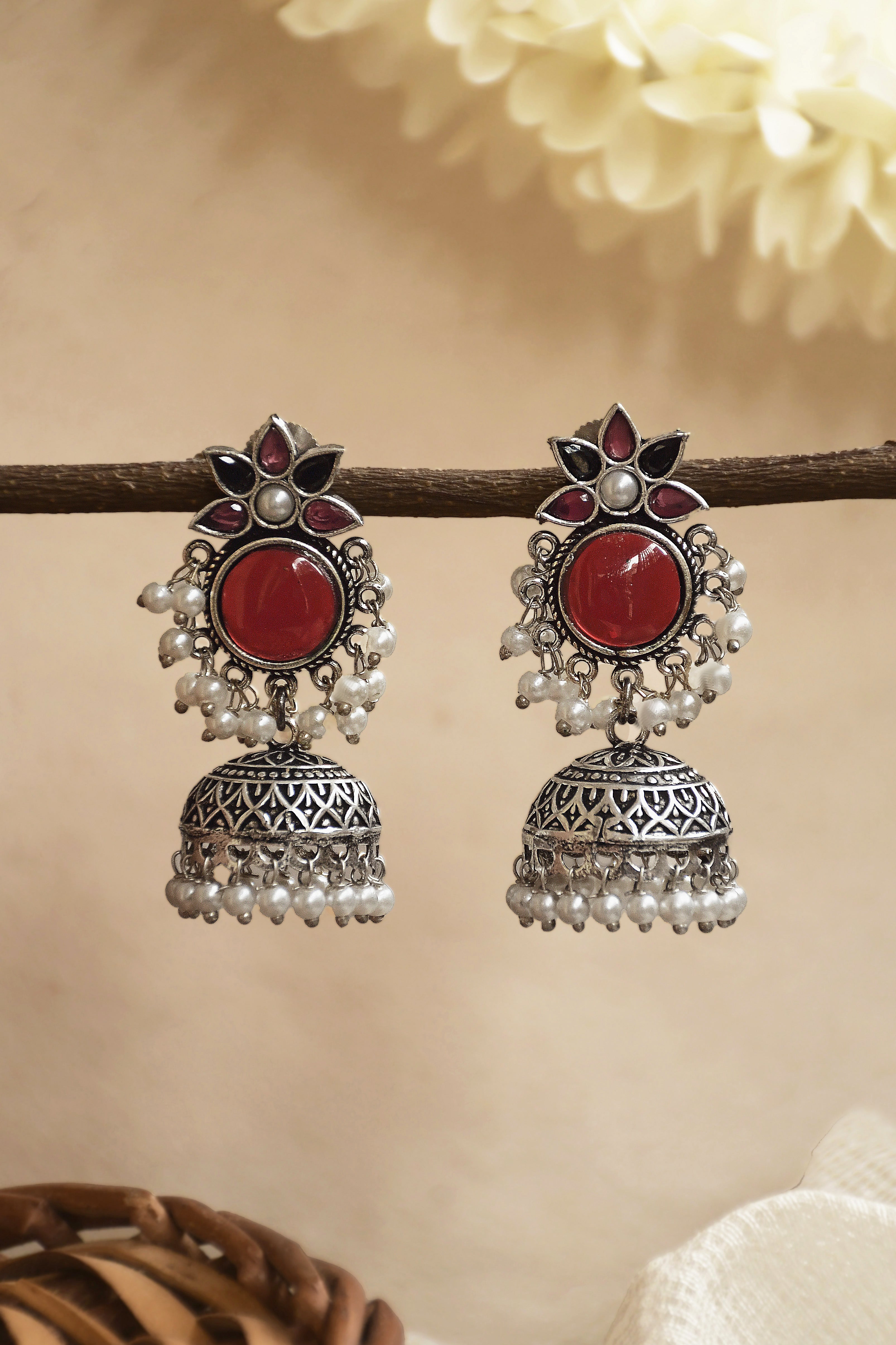 ALISHA OXIDISED JHUMKA EARRINGS