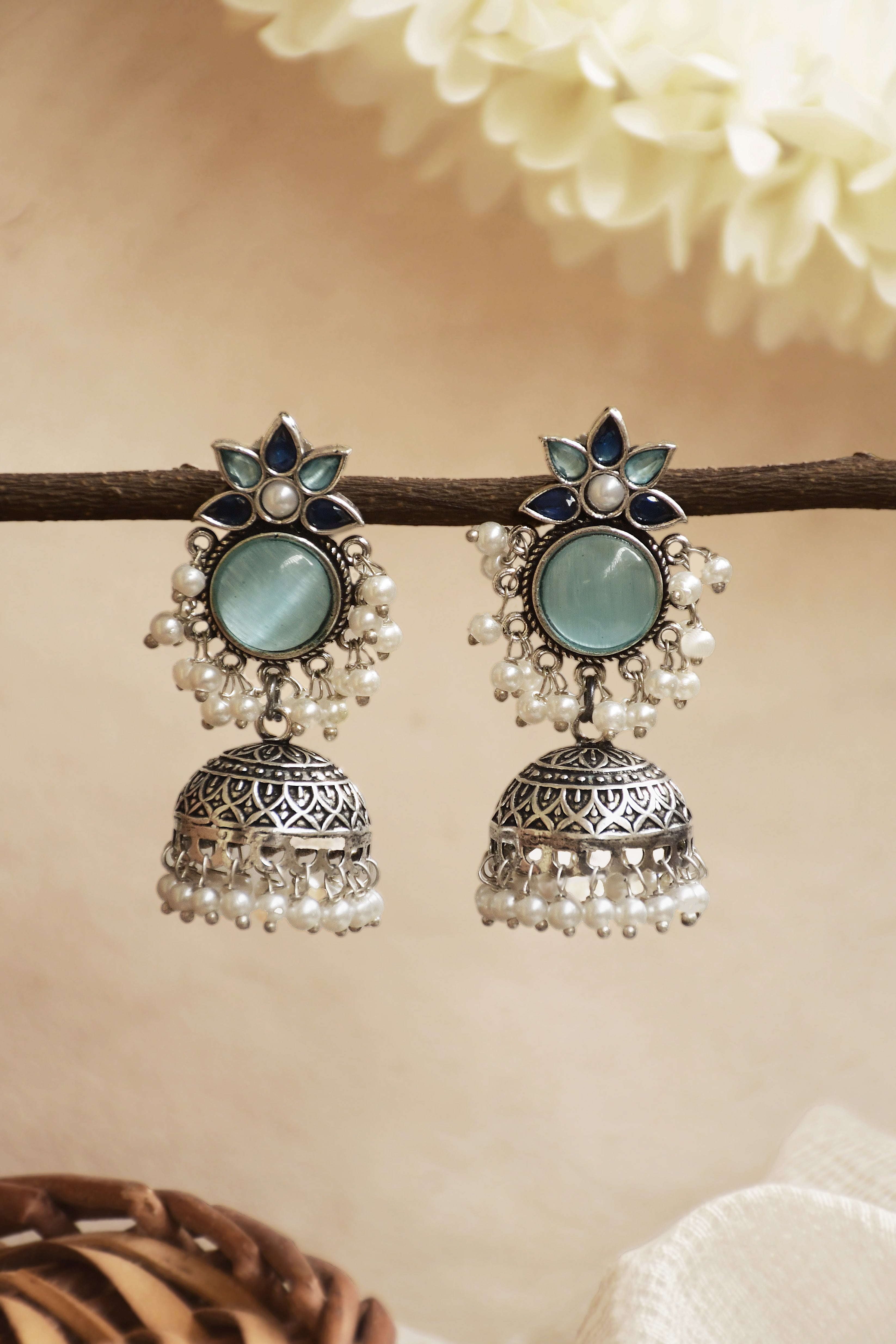 ALISHA OXIDISED JHUMKA EARRINGS