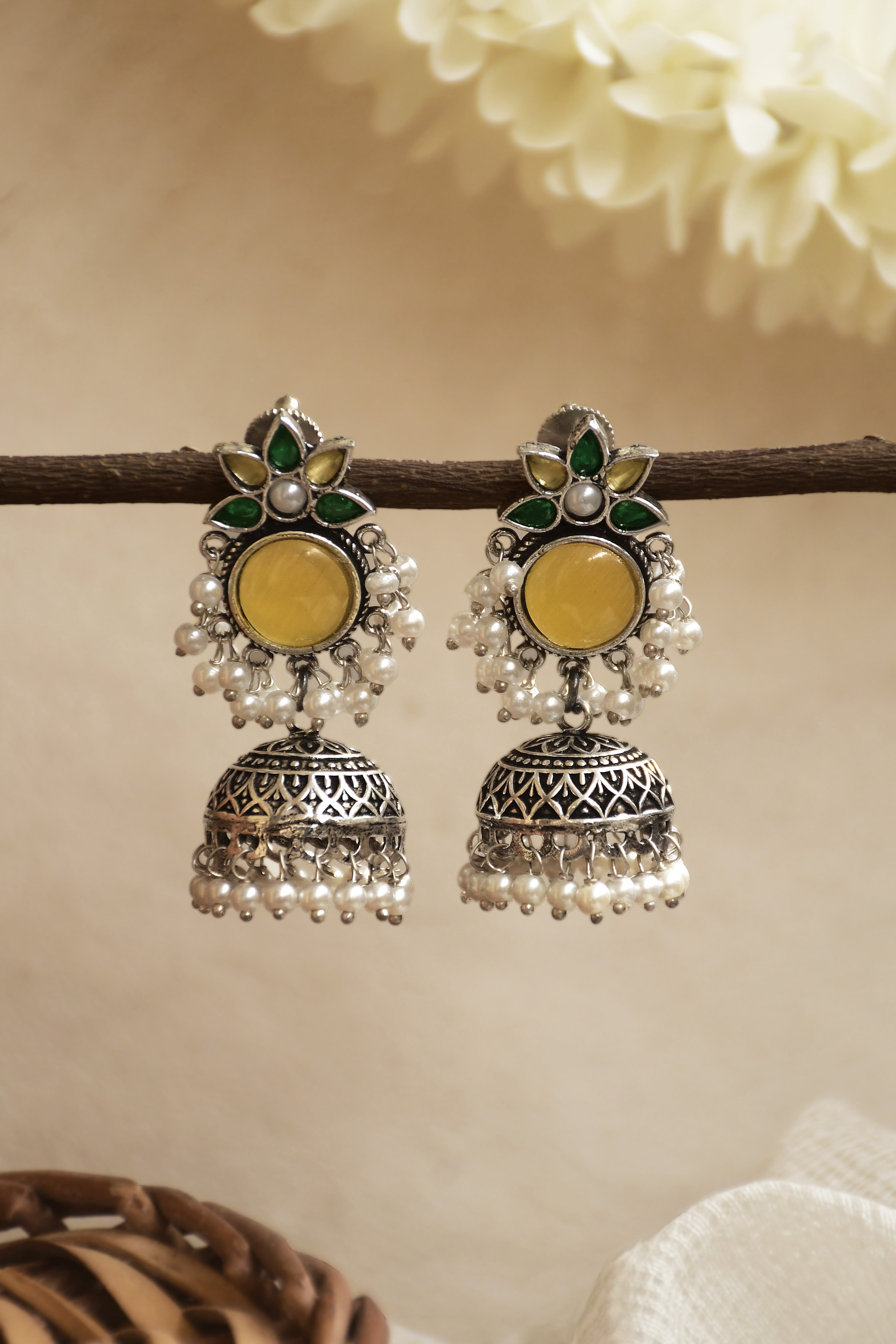 ALISHA OXIDISED JHUMKA EARRINGS