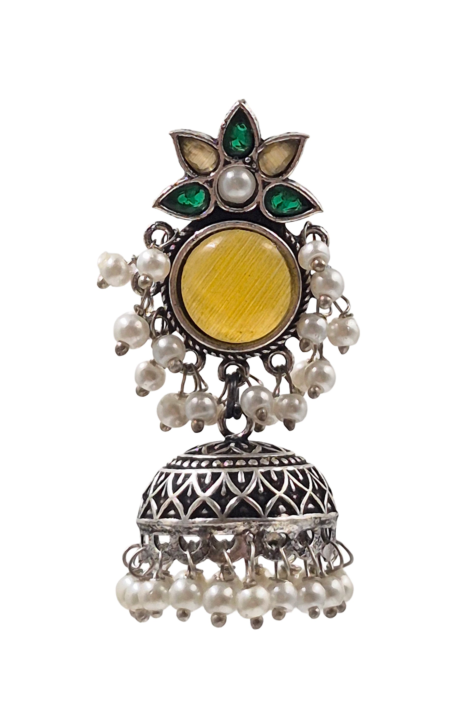 ALISHA OXIDISED JHUMKA EARRINGS