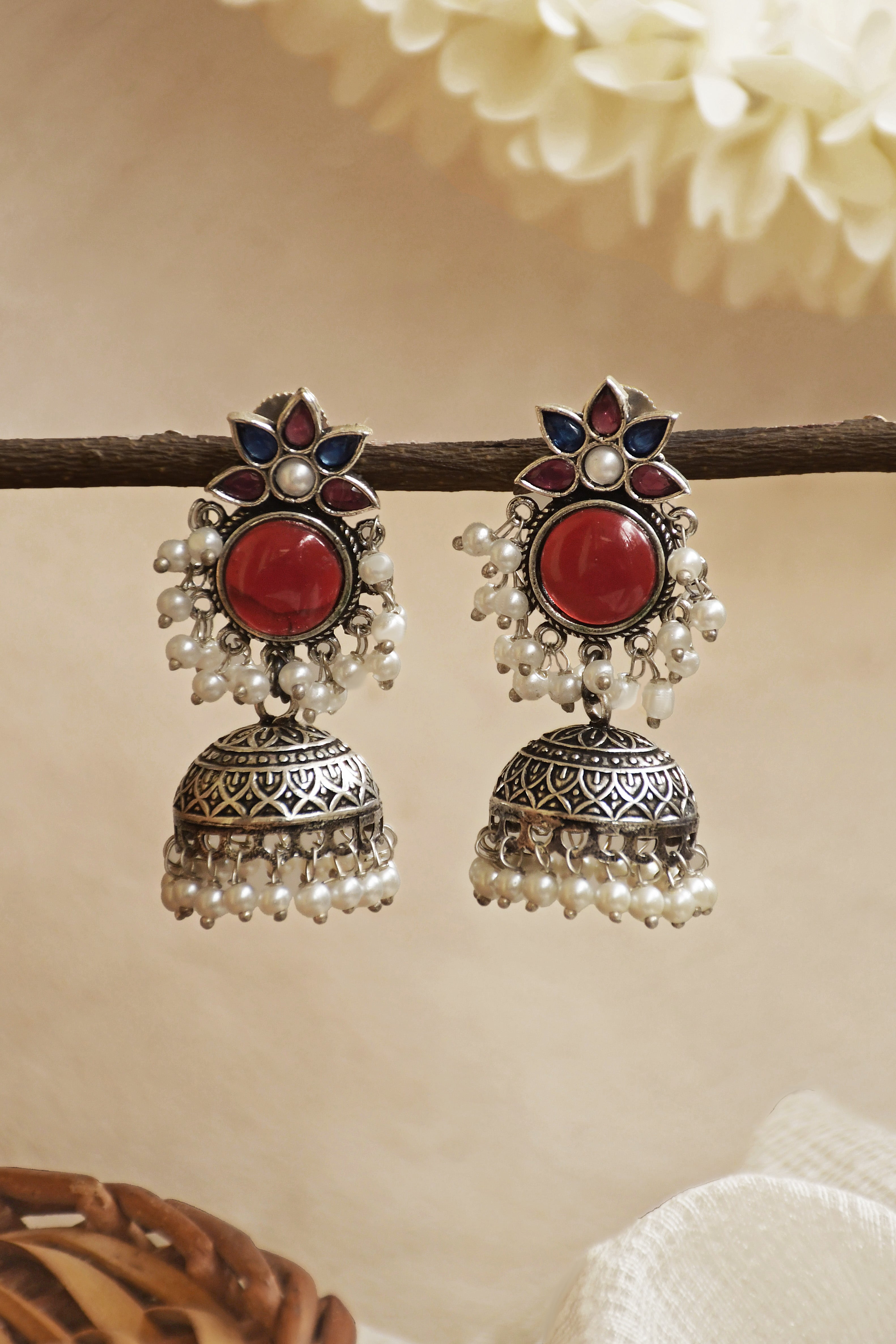ALISHA OXIDISED JHUMKA EARRINGS