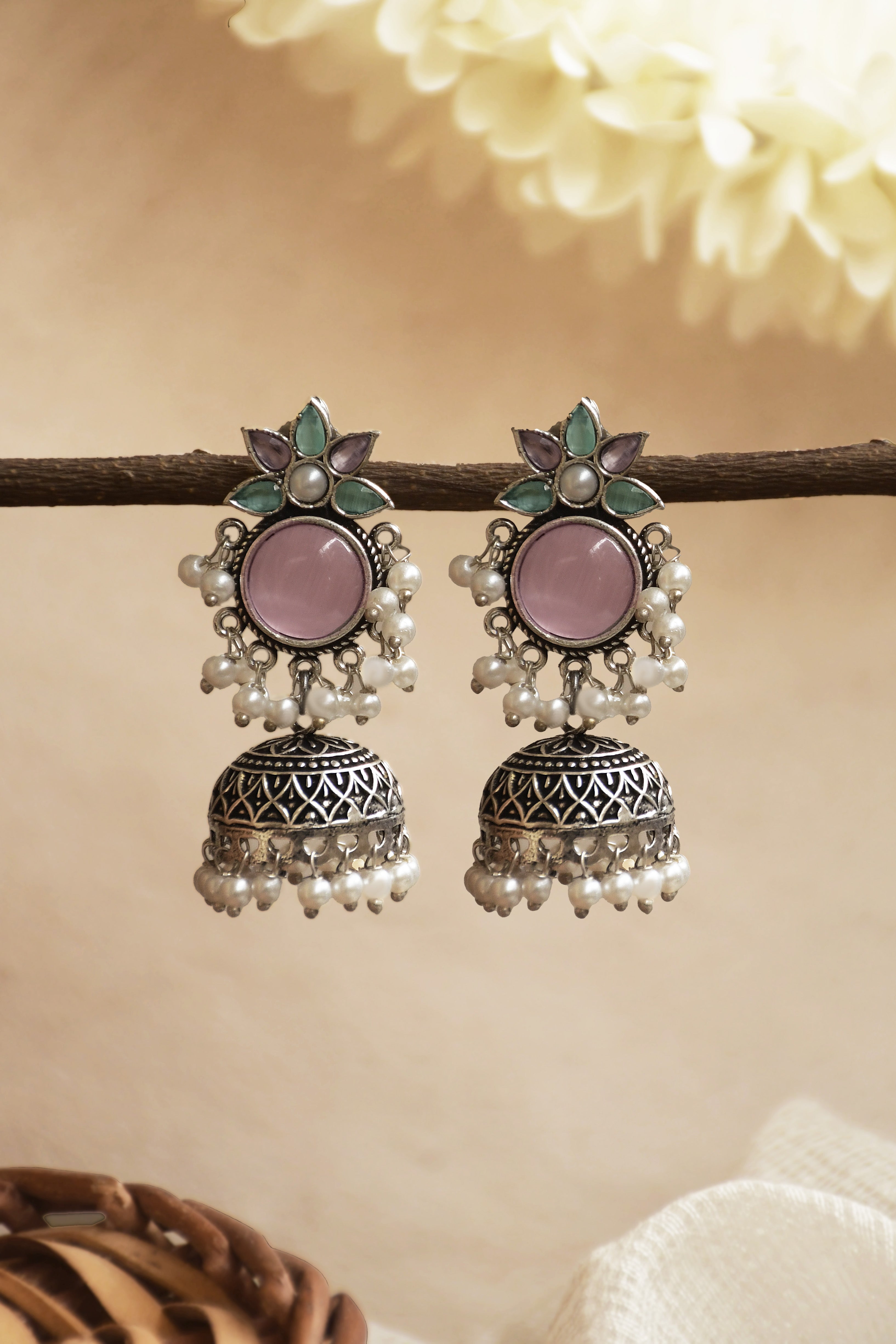 ALISHA OXIDISED JHUMKA EARRINGS