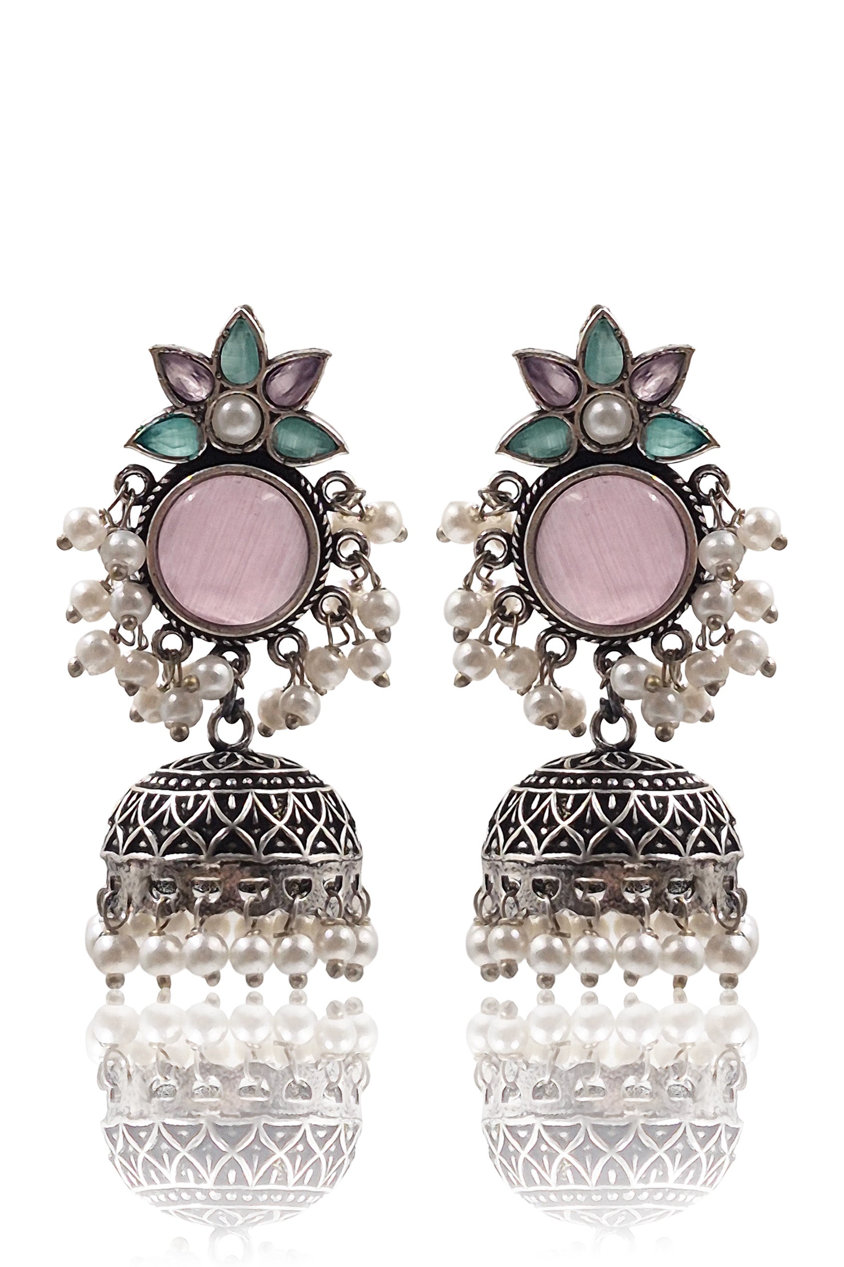 ALISHA OXIDISED JHUMKA EARRINGS