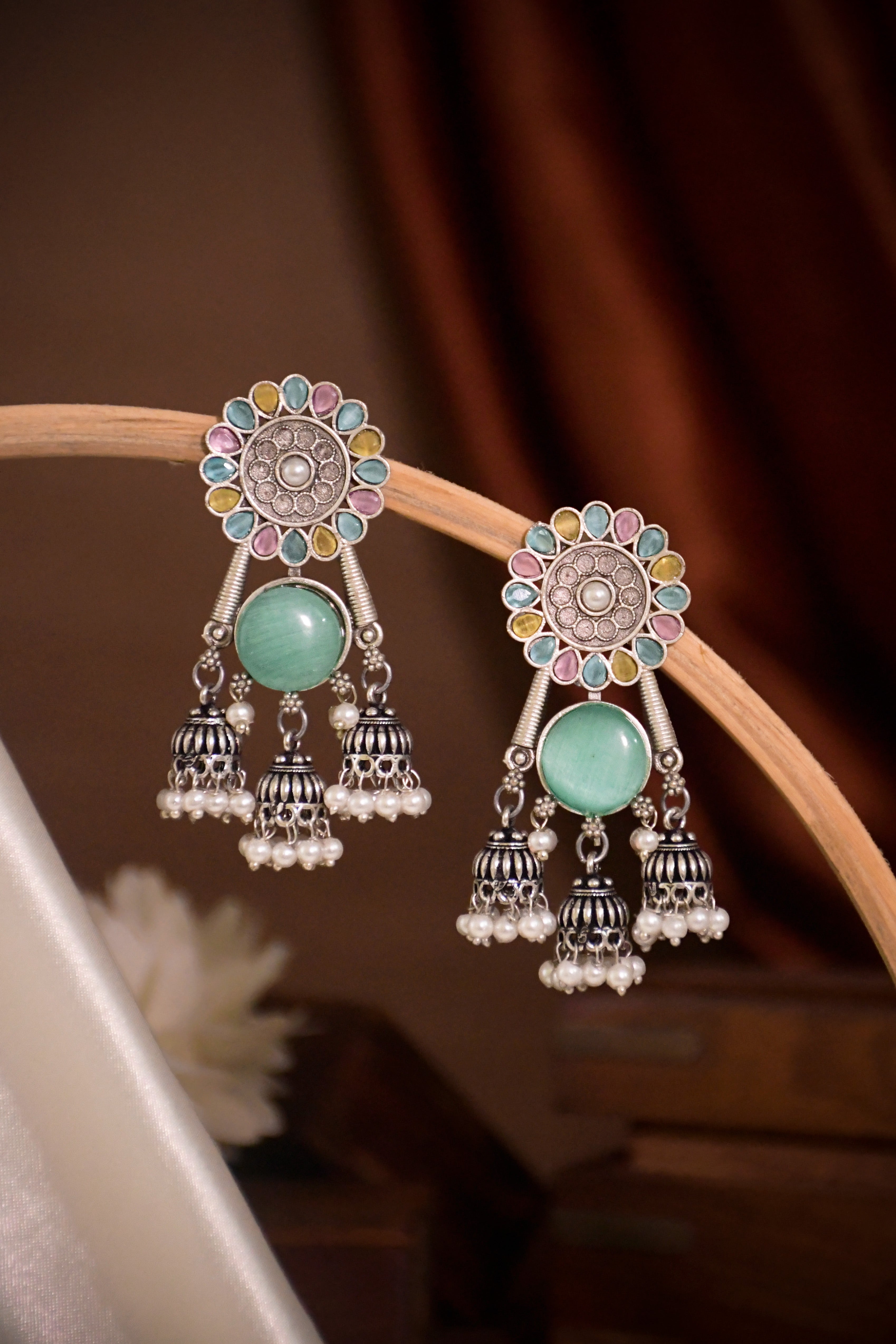 SHIYA OXIDISED JHUMKA EARRINGS