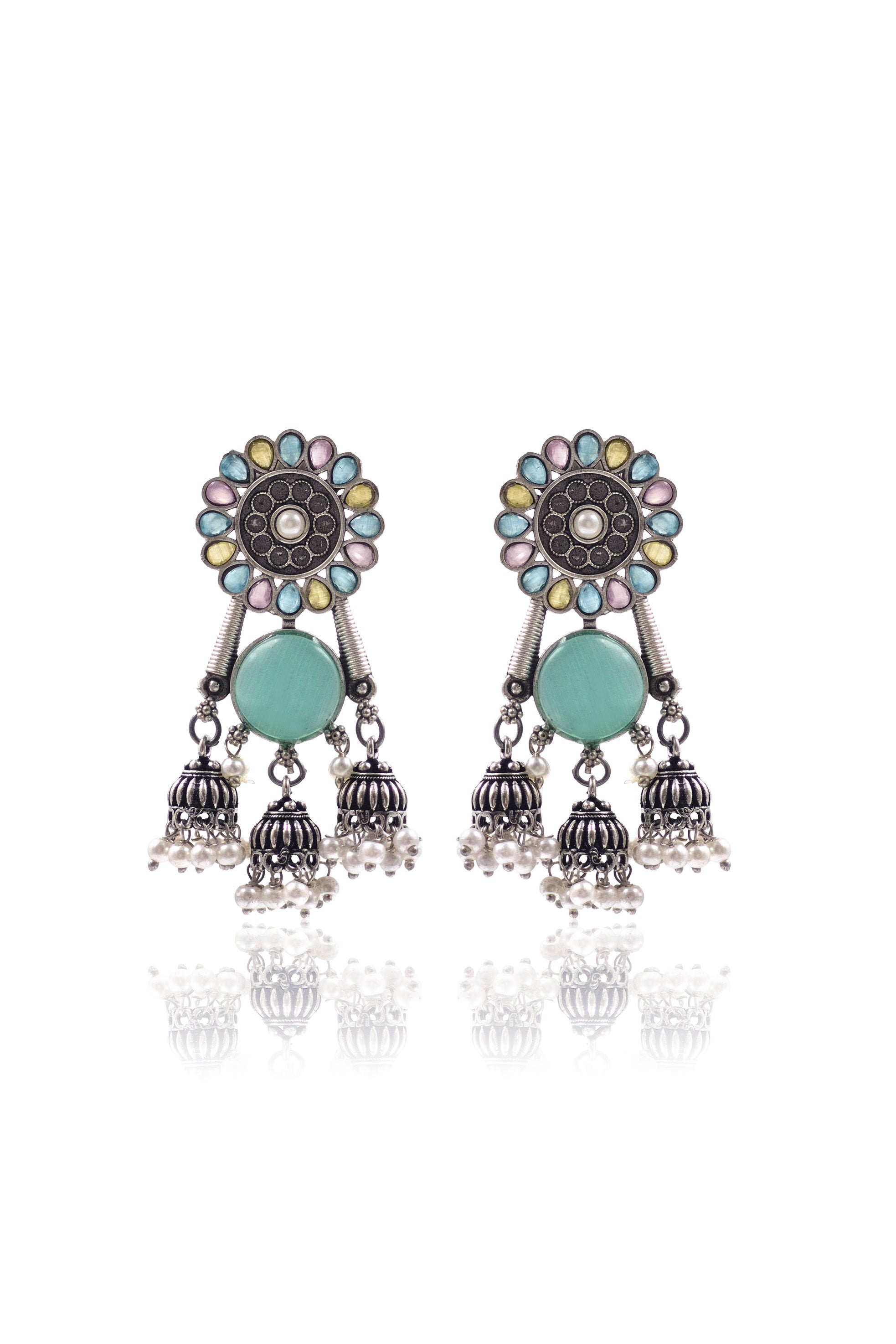 SHIYA OXIDISED JHUMKA EARRINGS