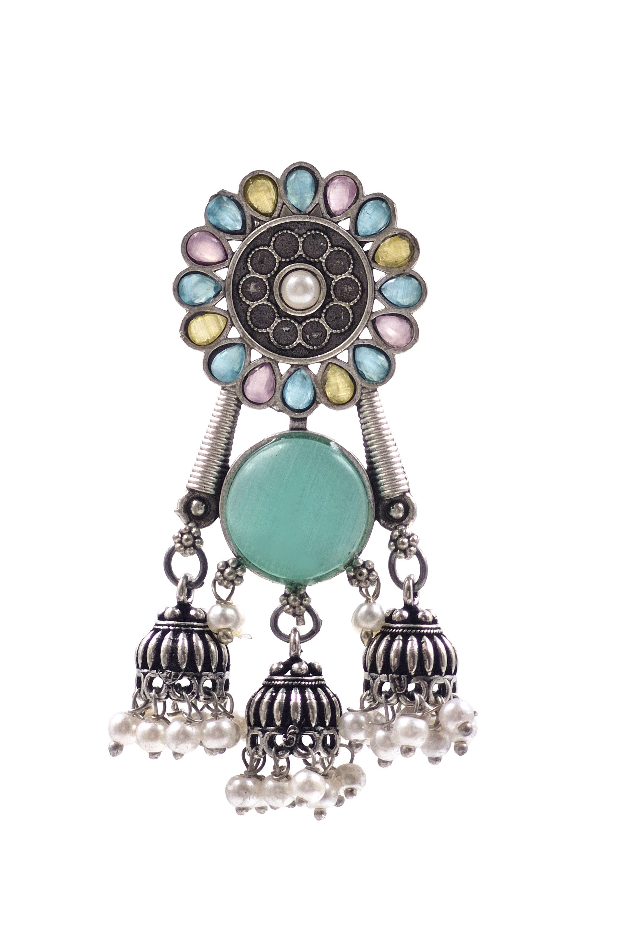 SHIYA OXIDISED JHUMKA EARRINGS