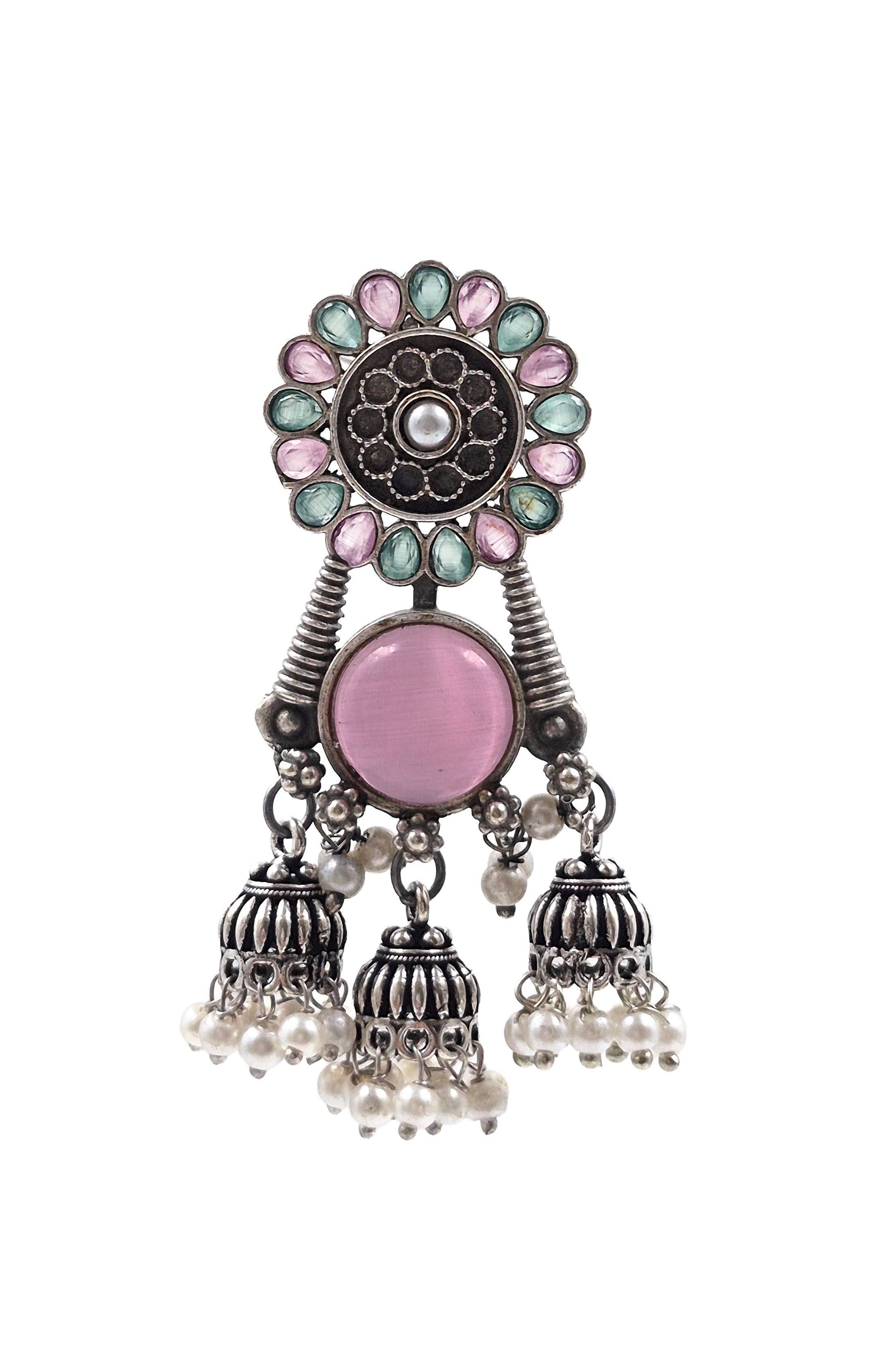 SHIYA OXIDISED JHUMKA EARRINGS