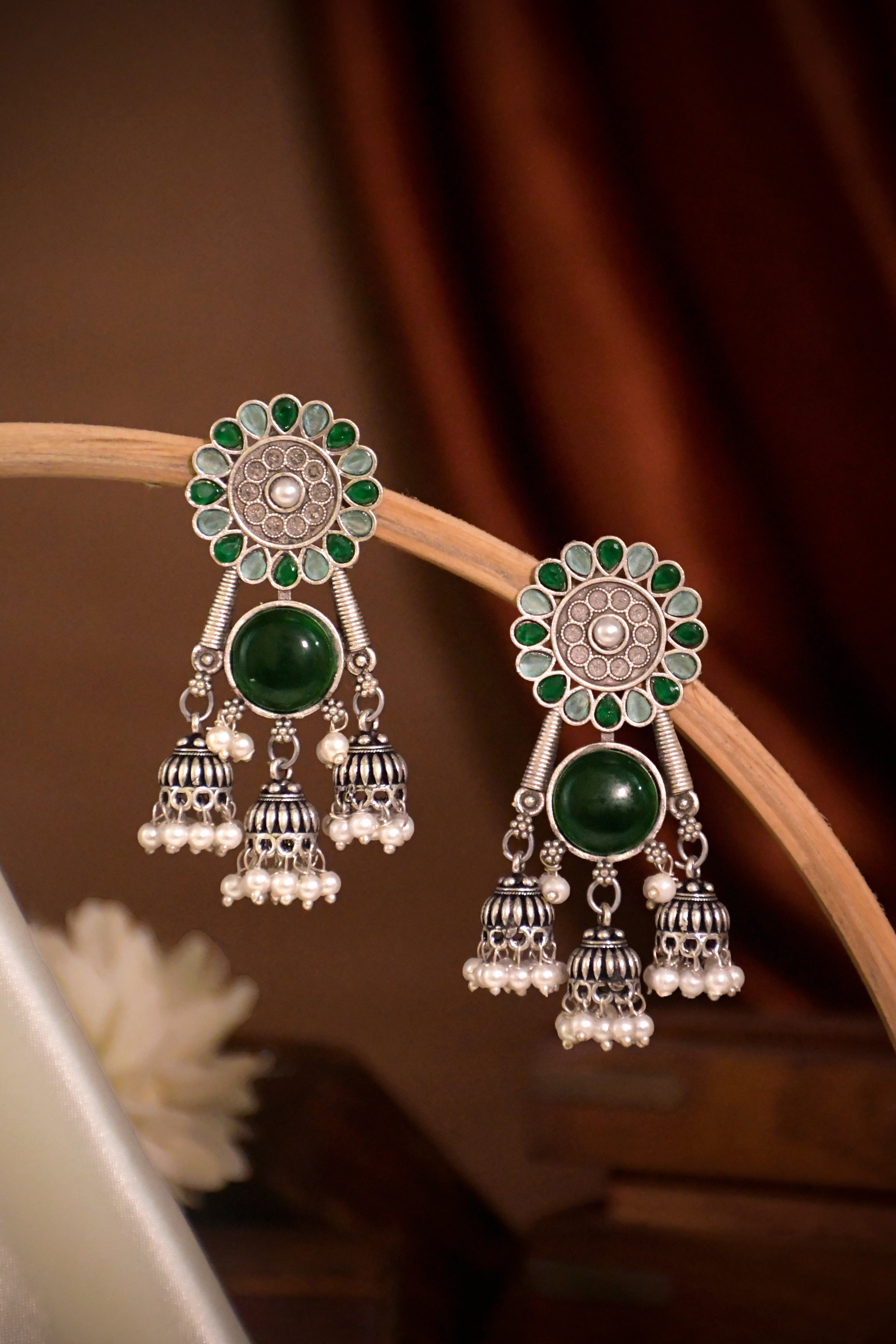 SHIYA OXIDISED JHUMKA EARRINGS