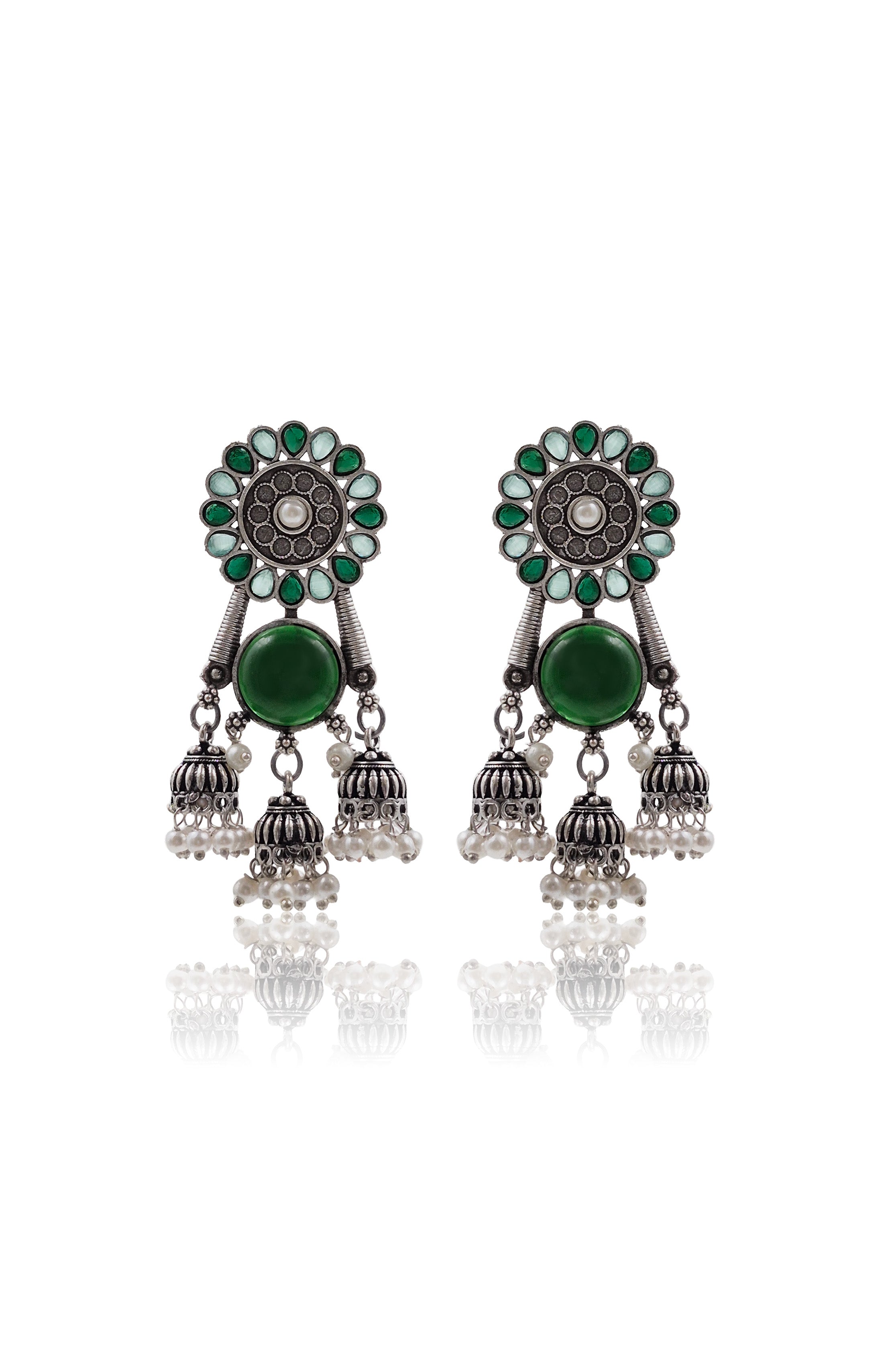 SHIYA OXIDISED JHUMKA EARRINGS