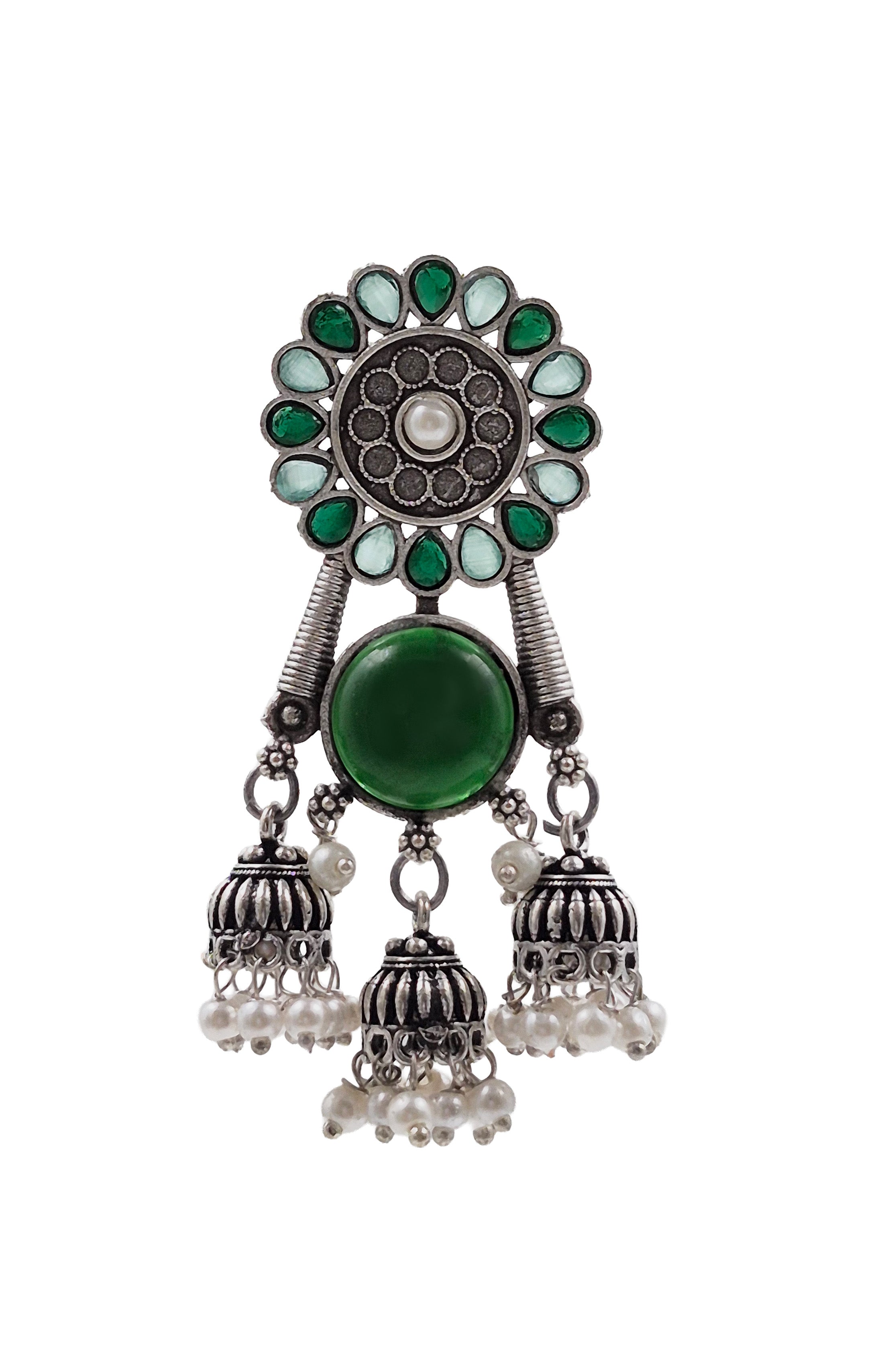 SHIYA OXIDISED JHUMKA EARRINGS
