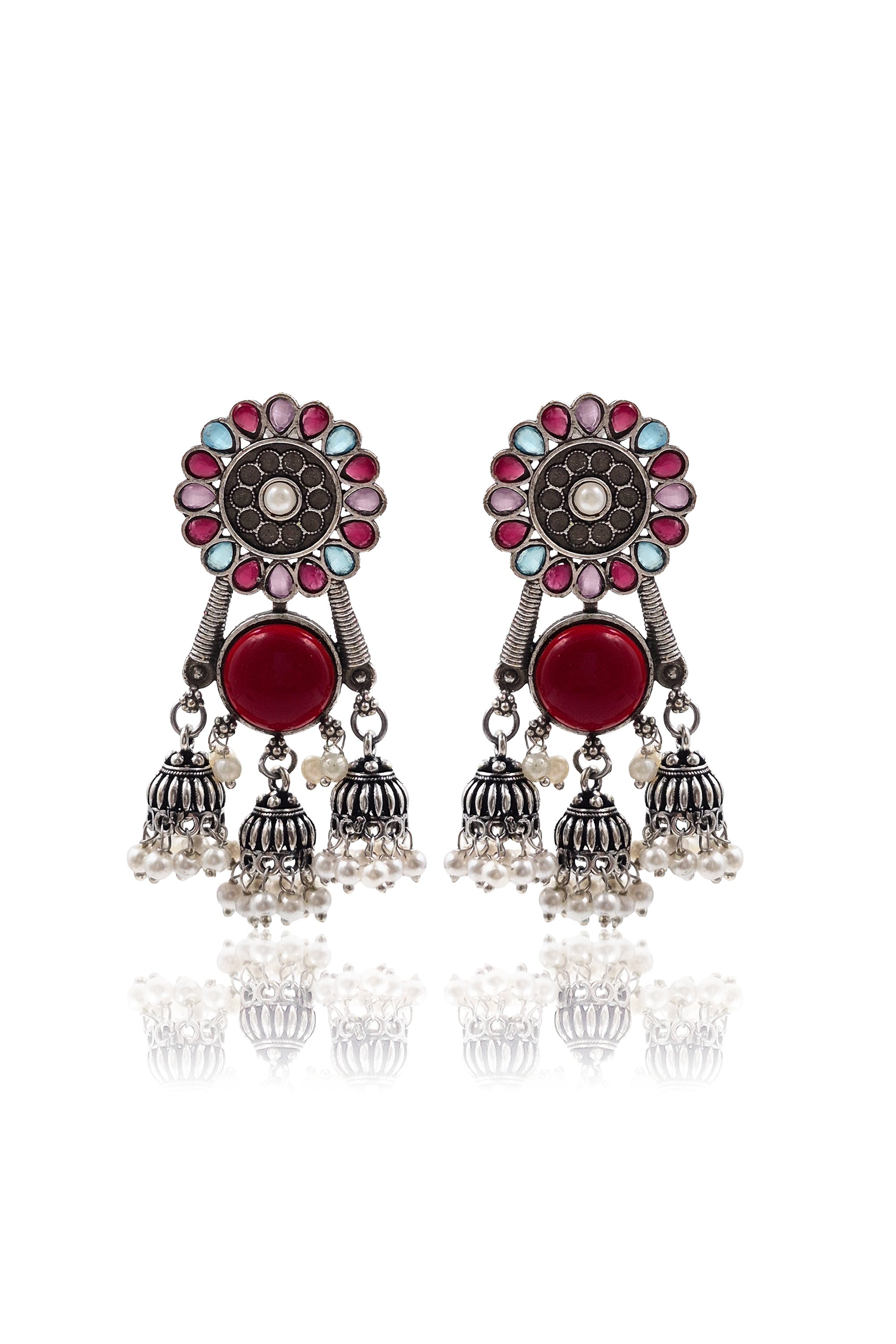 SHIYA OXIDISED JHUMKA EARRINGS