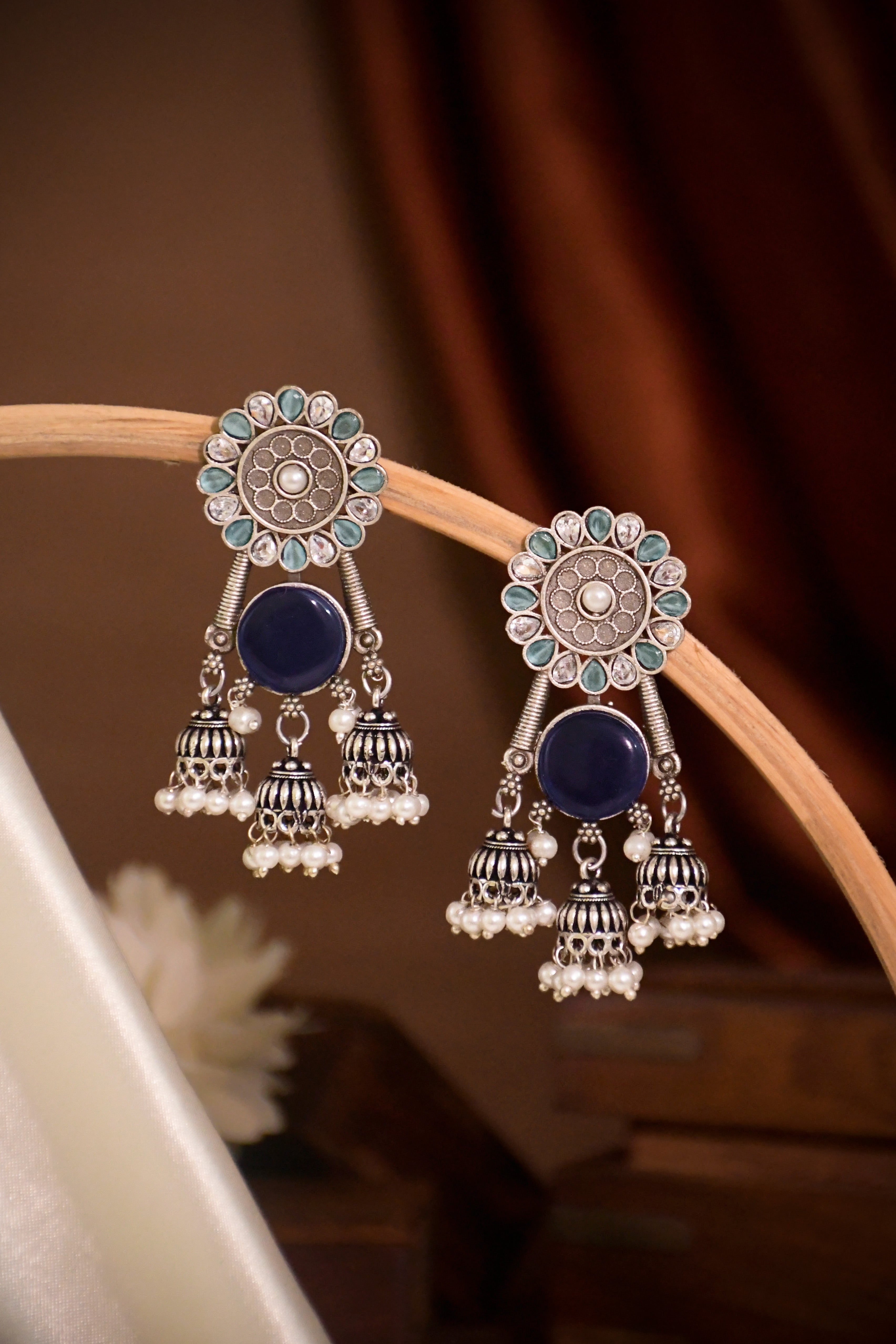 SHIYA OXIDISED JHUMKA EARRINGS