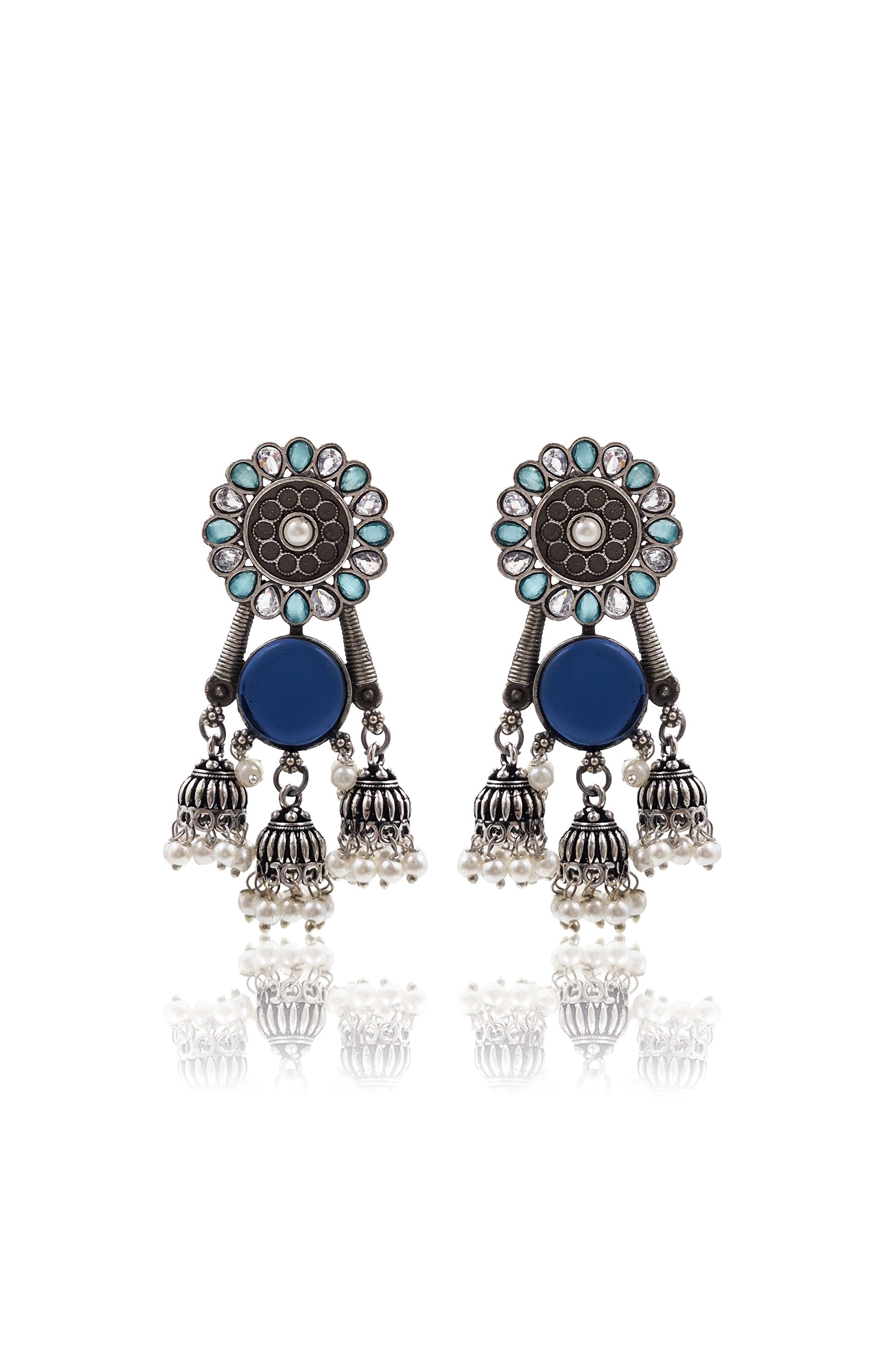 SHIYA OXIDISED JHUMKA EARRINGS