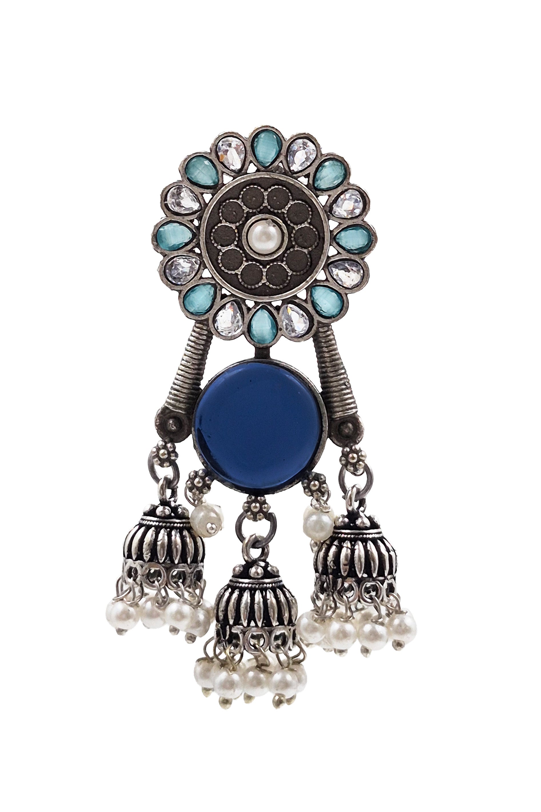 SHIYA OXIDISED JHUMKA EARRINGS