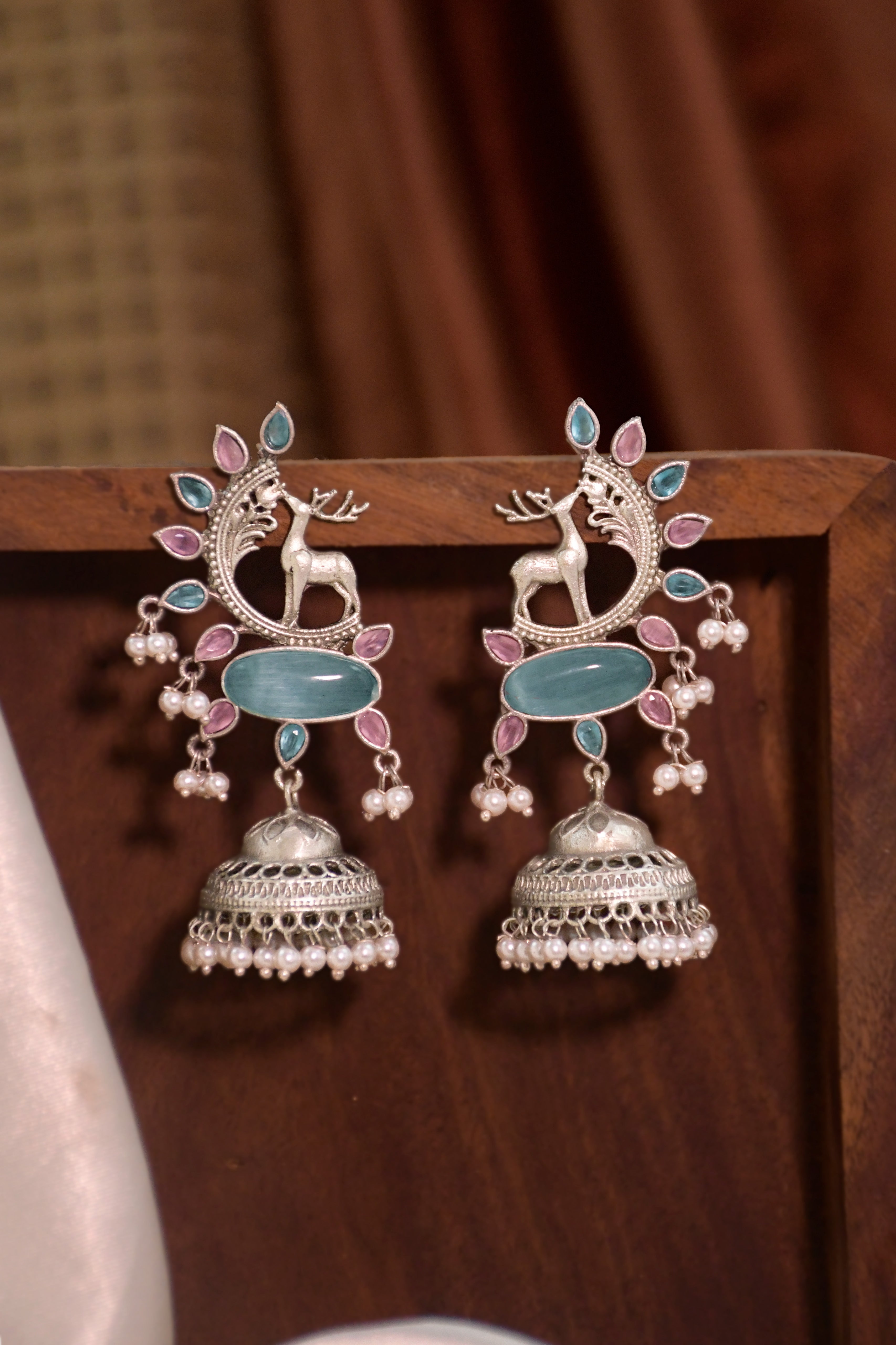 AAIRA OXIDISED JHUMKA EARRINGS